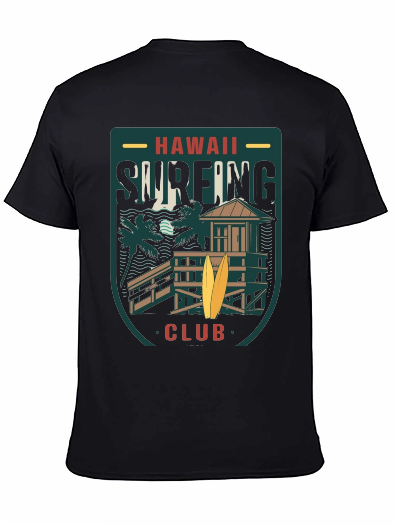 Hawaii Surfing Club Black T-Shirt