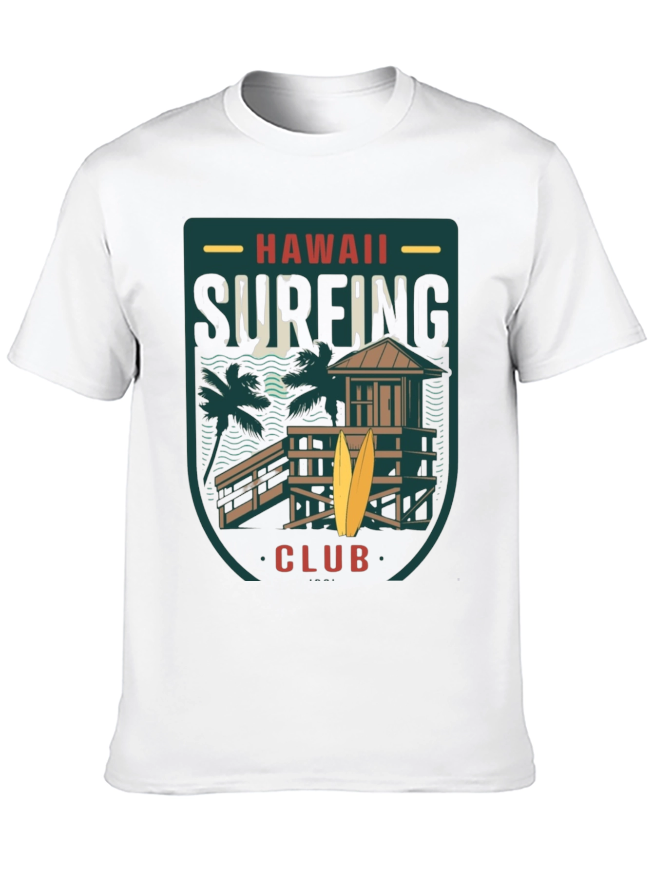 Hawaii Surfing Club Black T-Shirt