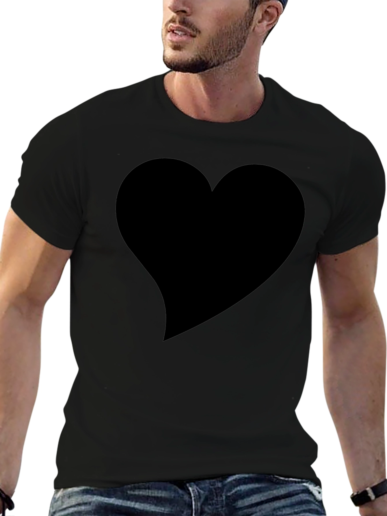 Heart Graphic Black T-Shirt - Soft Cotton Tee