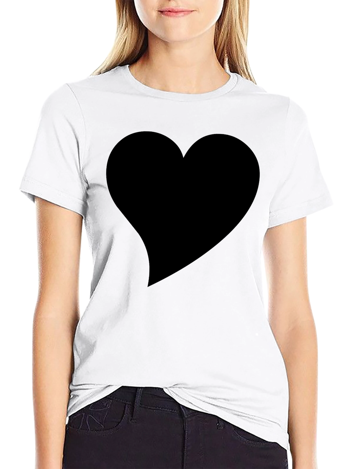 Heart Graphic Black T-Shirt - Soft Cotton Tee
