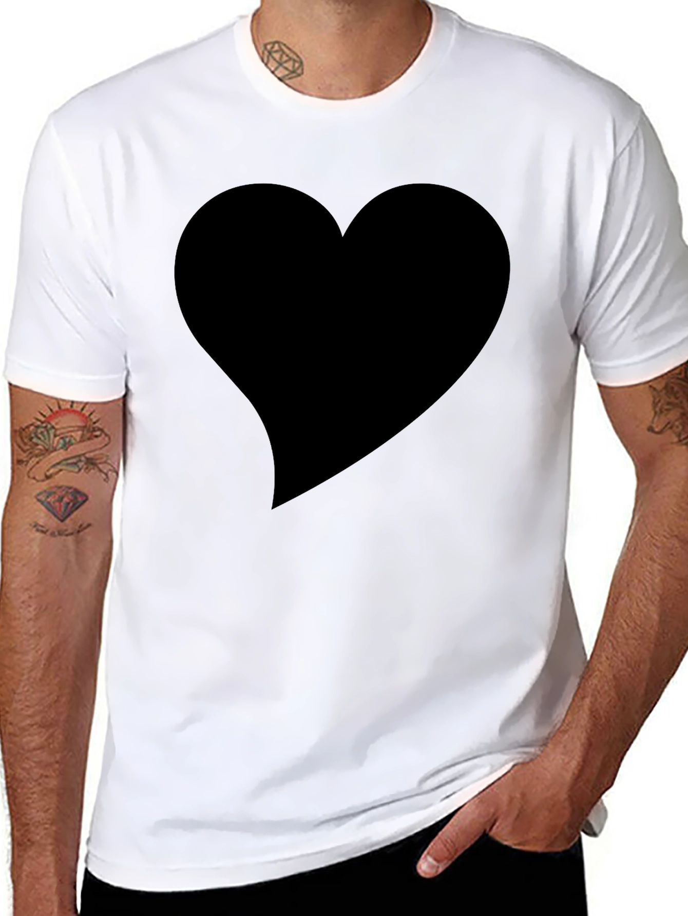 Heart Graphic Black T-Shirt - Soft Cotton Tee