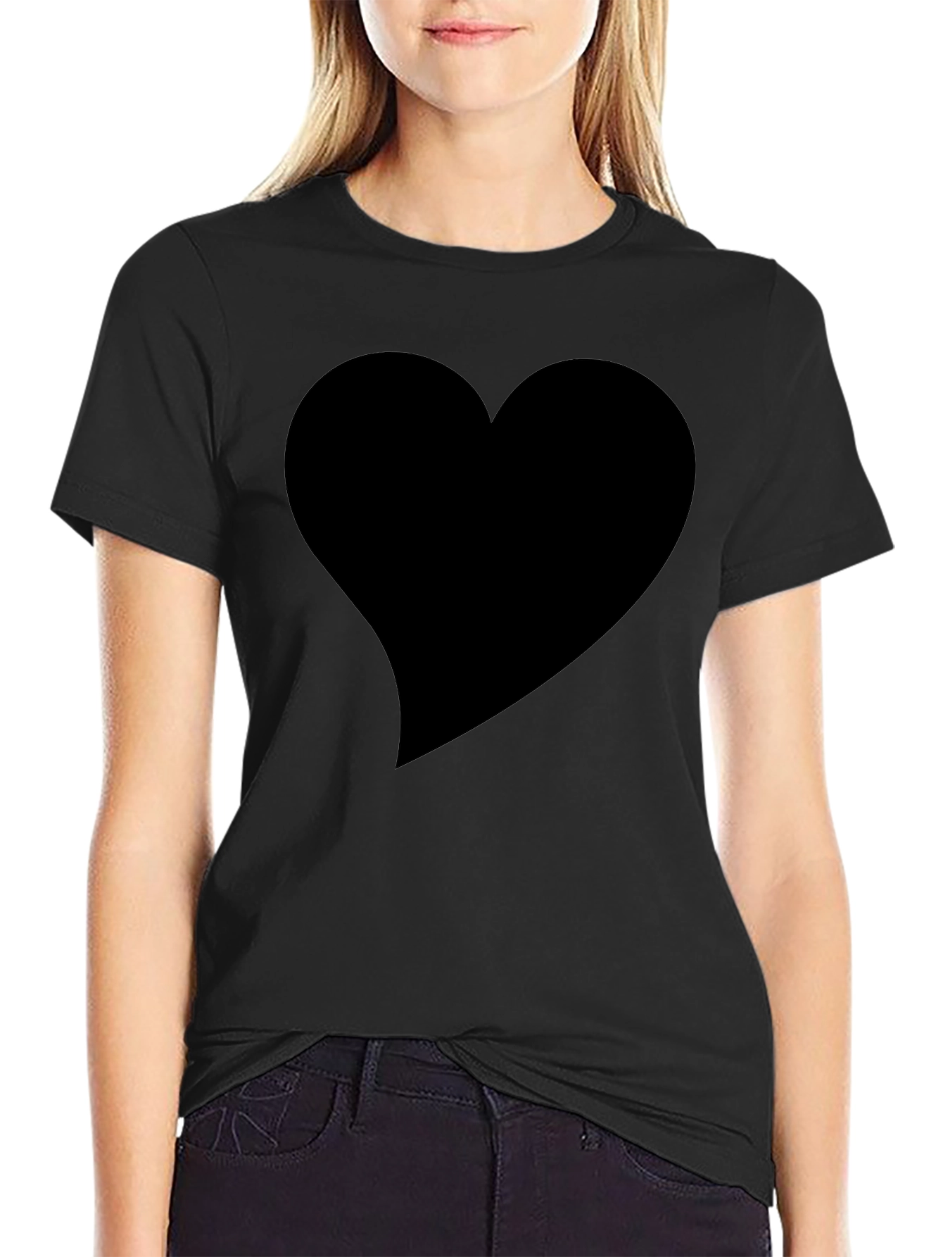 Heart Graphic Black T-Shirt - Soft Cotton Tee