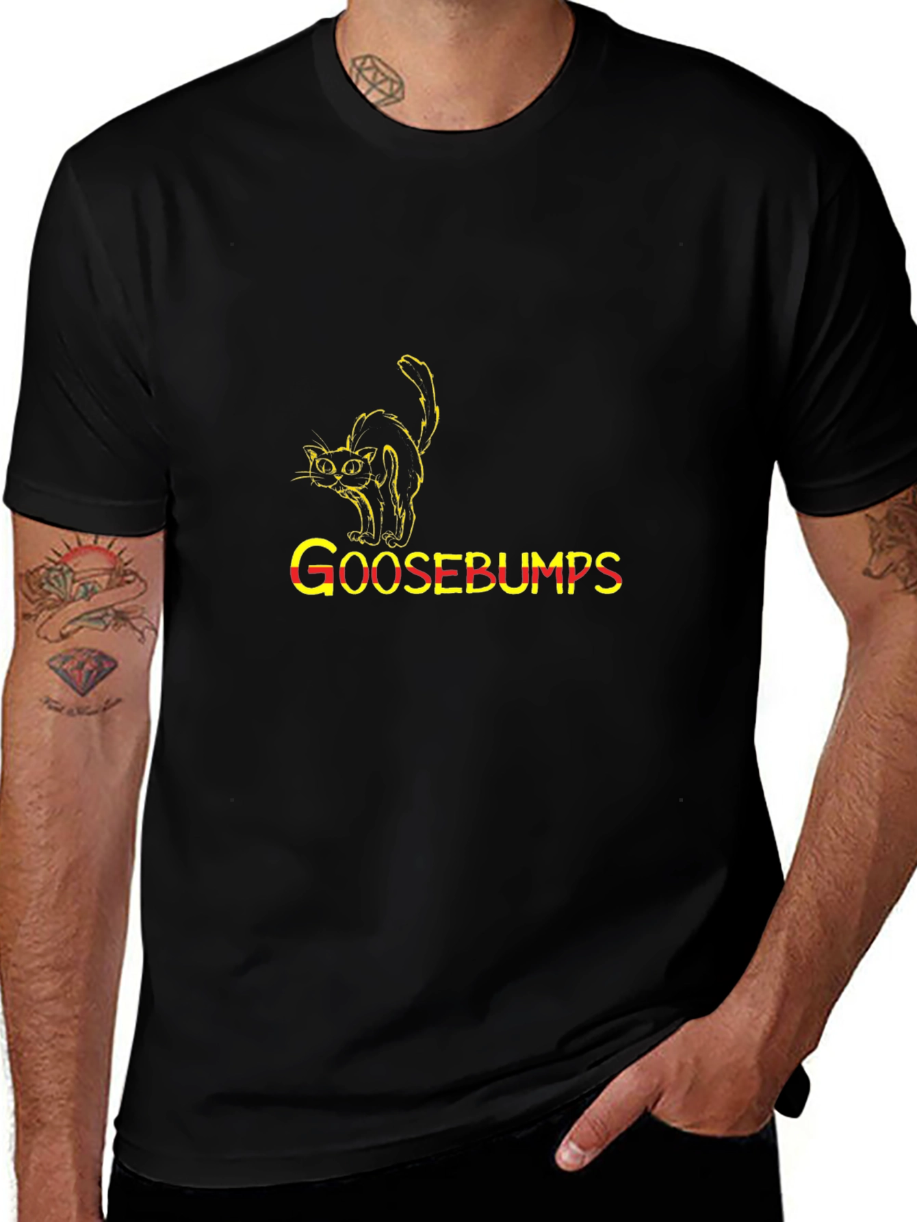 Goosebumps Cat Black T-Shirt
