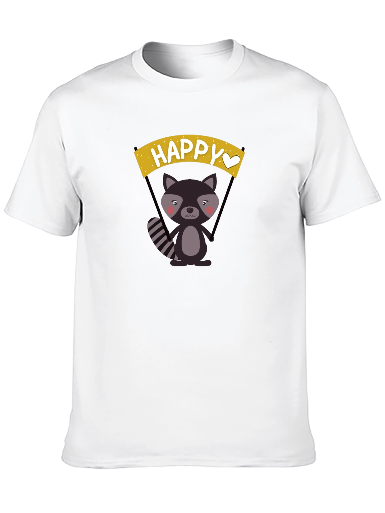Happy Raccoon Graphic T-Shirt
