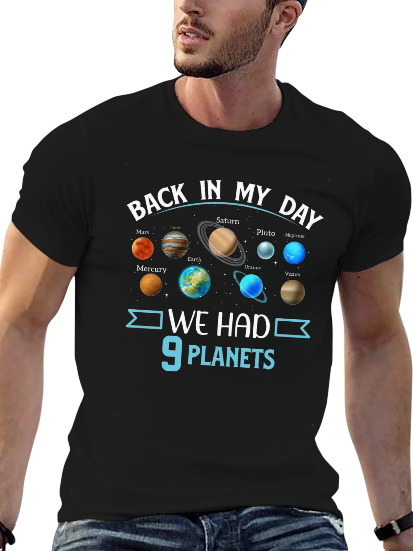 Back in My Day 9 Planets Graphic T-Shirt