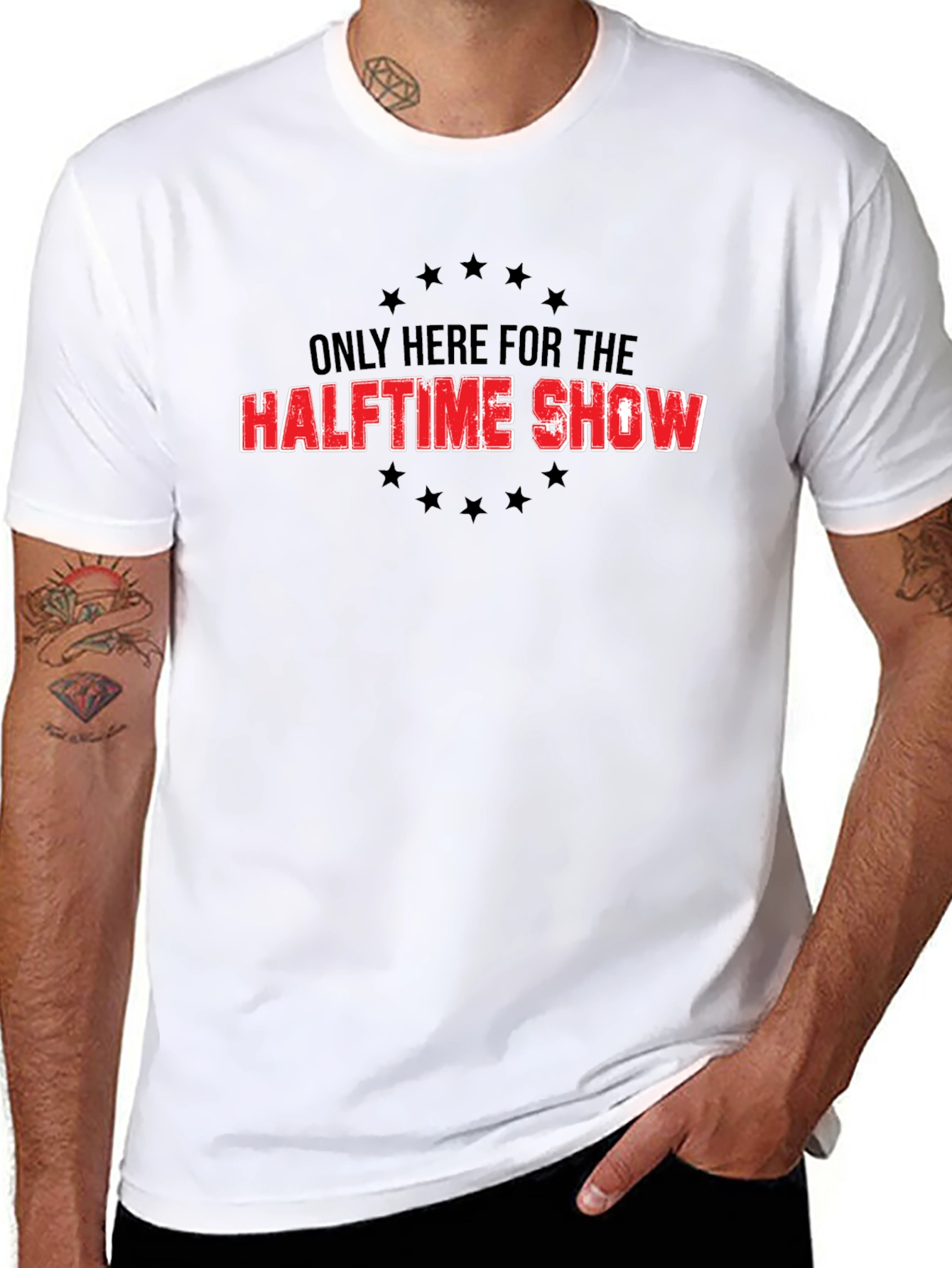 Halftime Show Tee - Black Cotton Graphic T-Shirt
