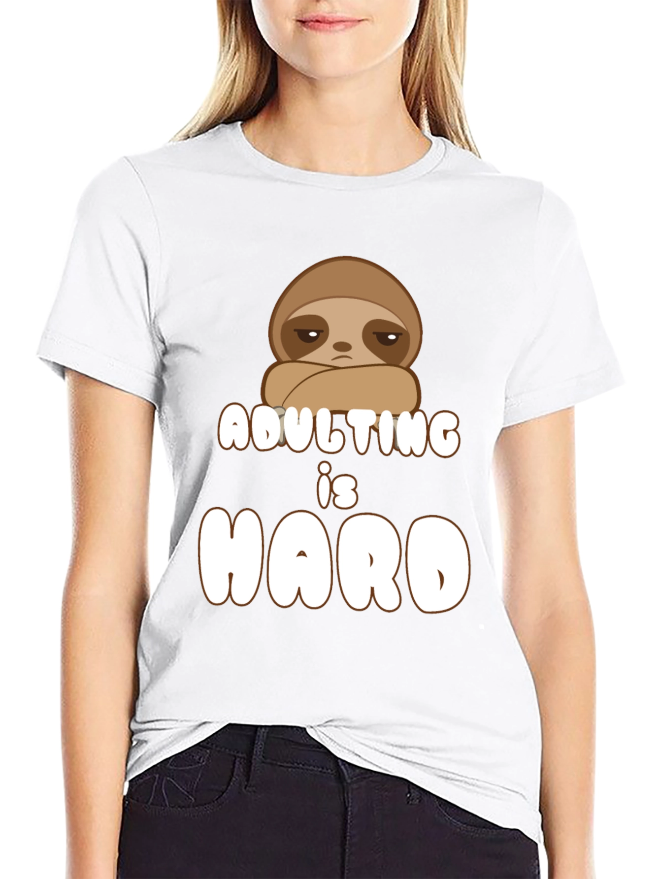 Adulting is Hard Sloth Graphic Tee