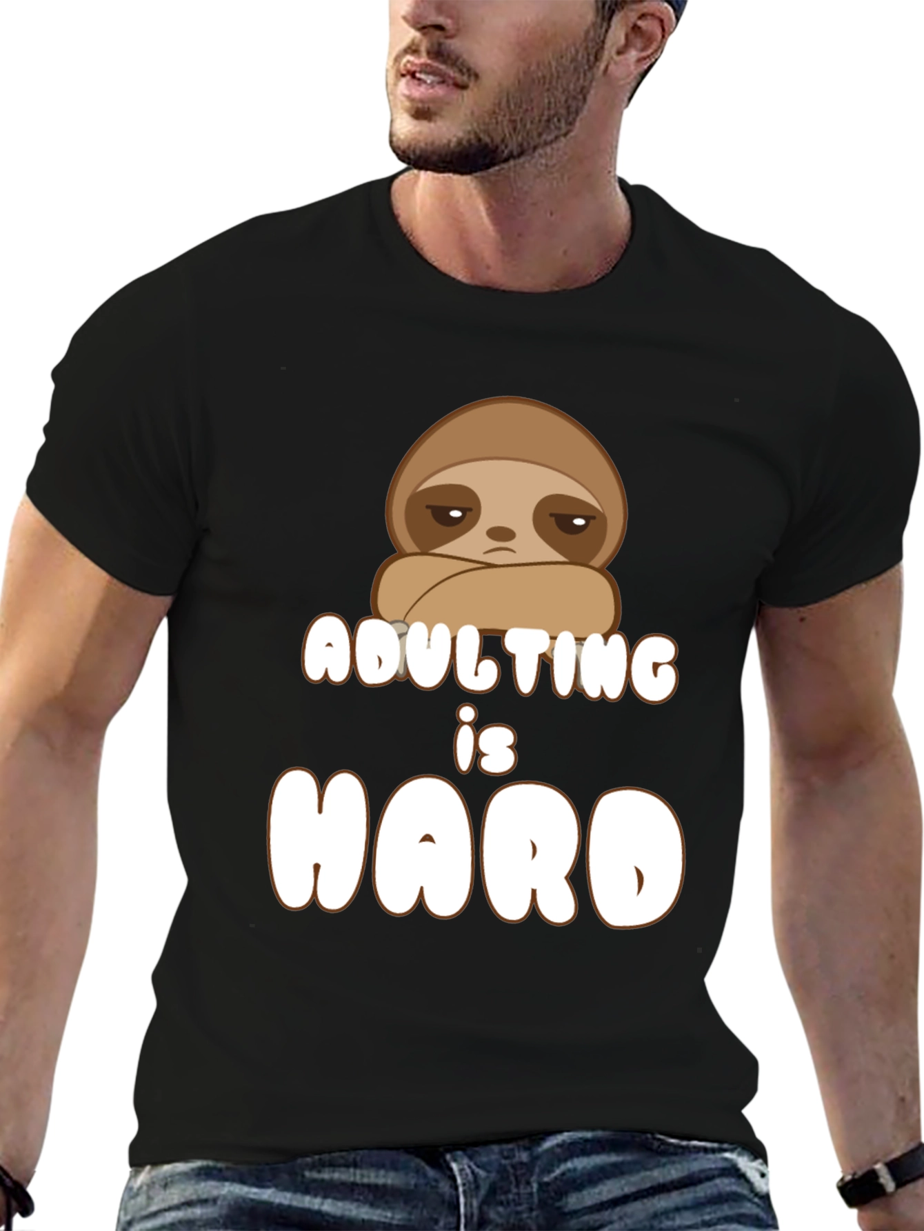 Adulting is Hard Sloth Graphic Tee