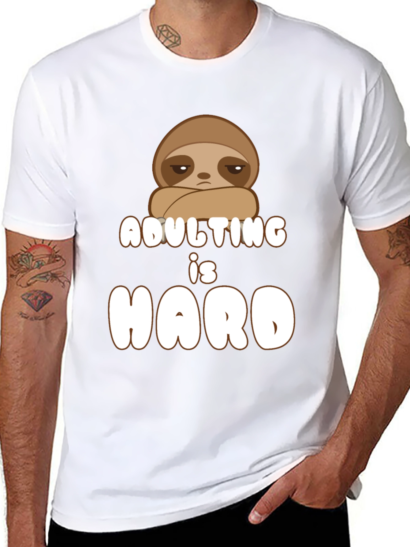 Adulting is Hard Sloth Graphic Tee