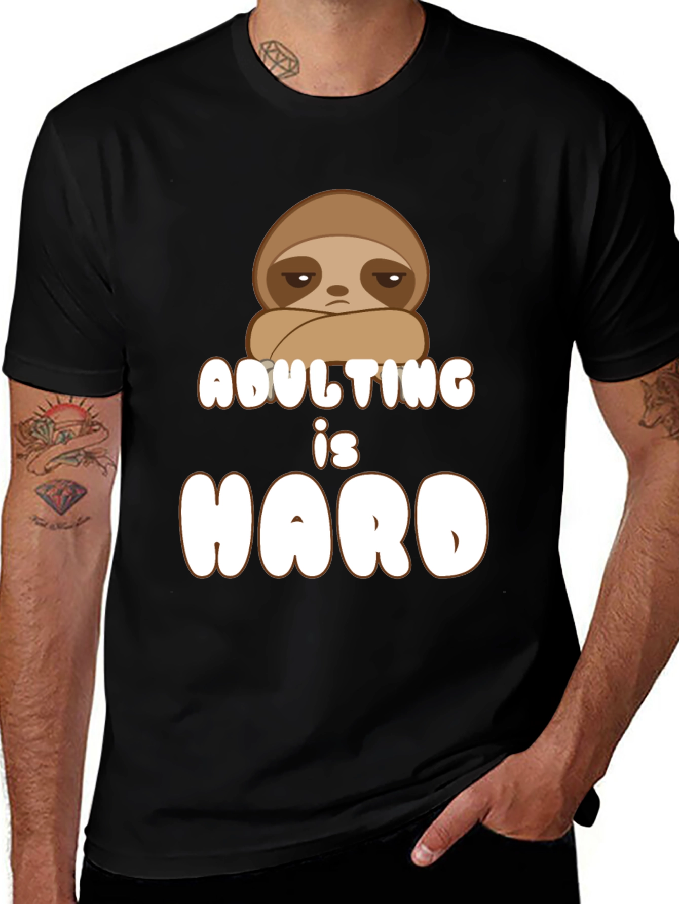 Adulting is Hard Sloth Graphic Tee
