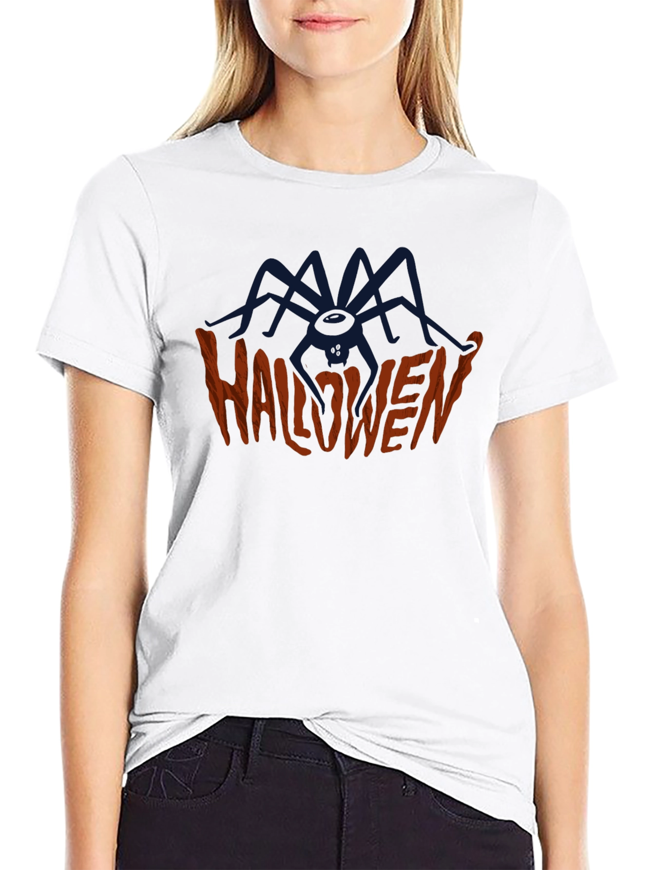 Halloween Spider Graphic Tee - Spooky Season Shirt