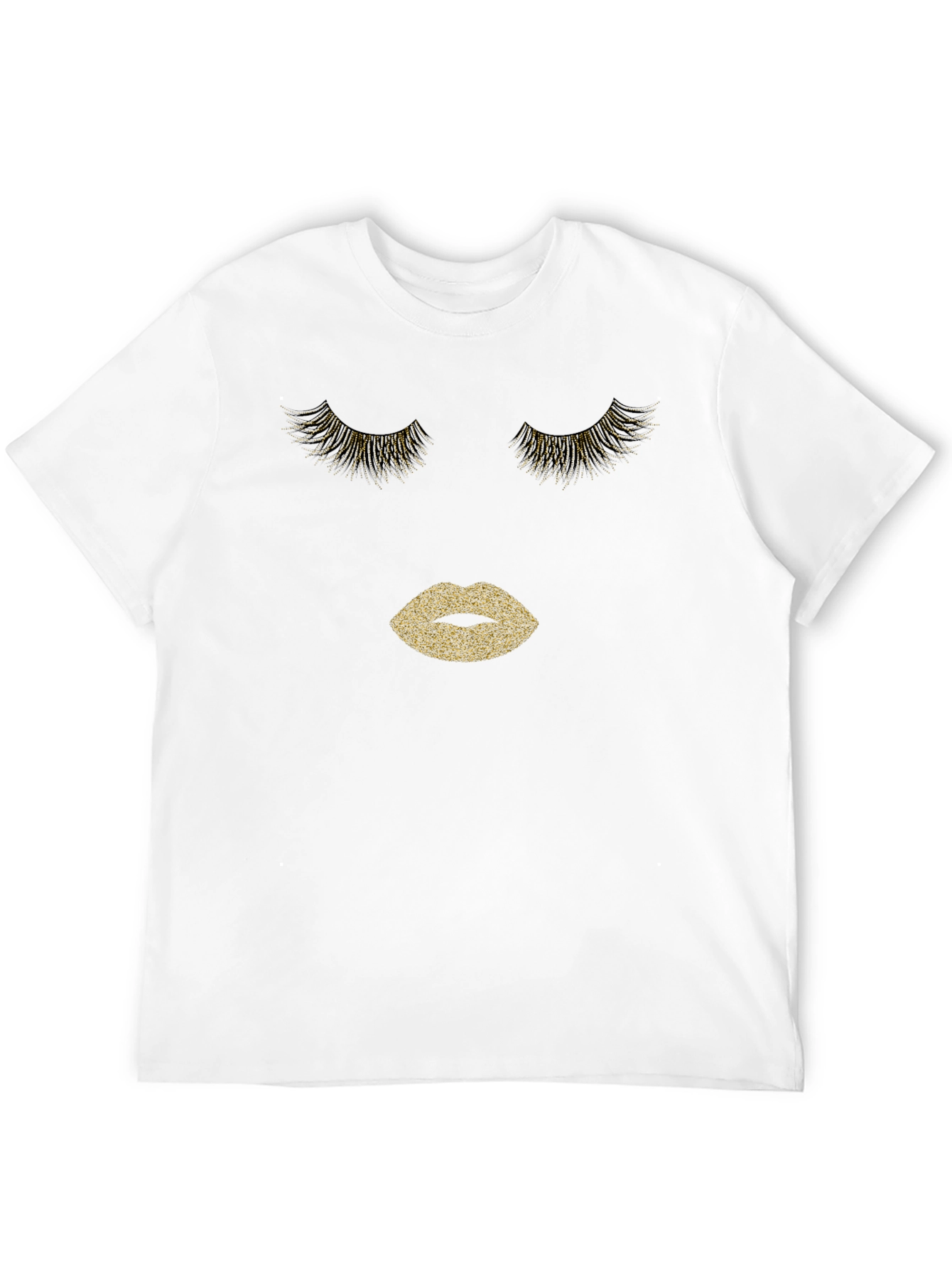 Glamorous Lashes & Lips Graphic Tee - Black