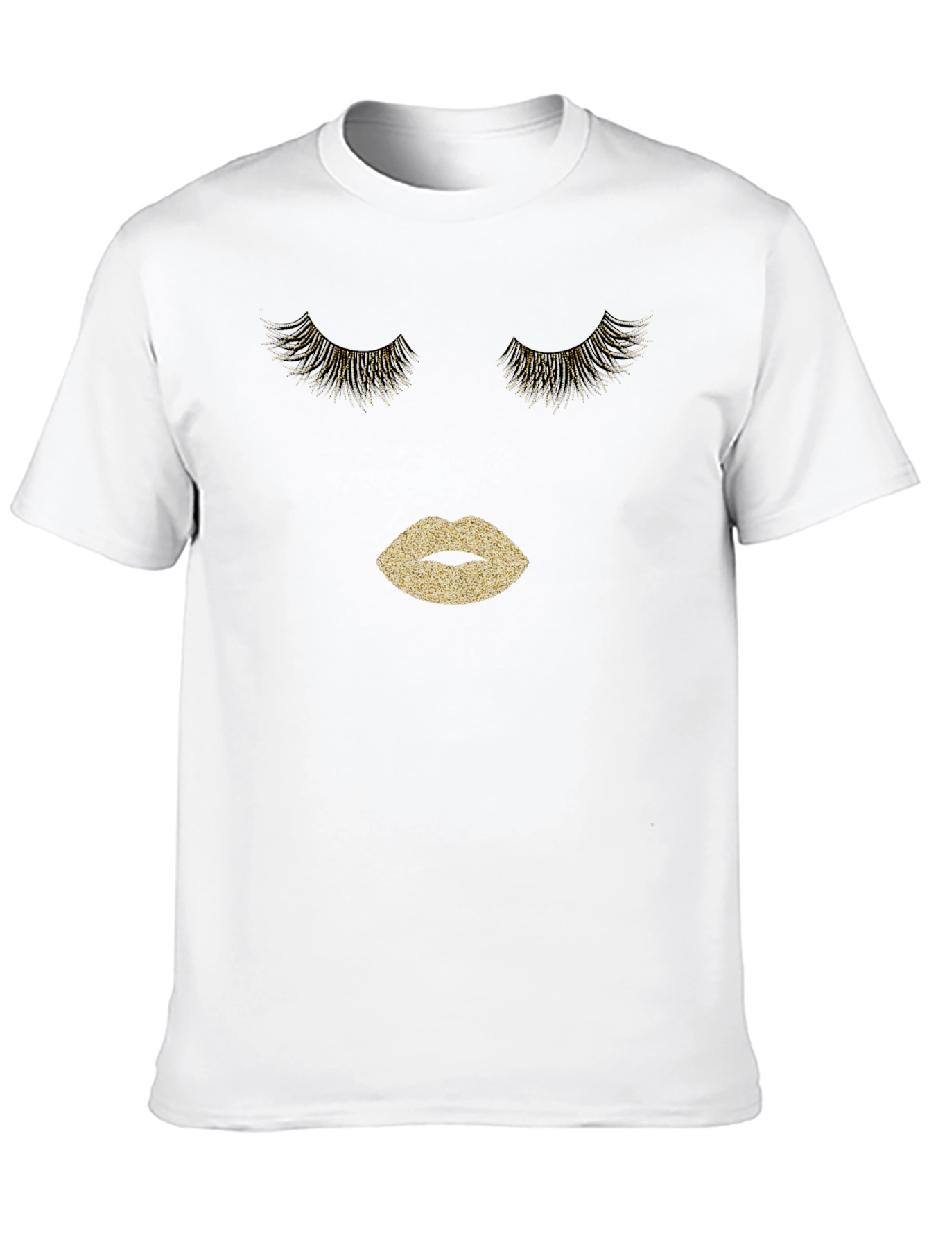 Glamorous Lashes & Lips Graphic Tee - Black