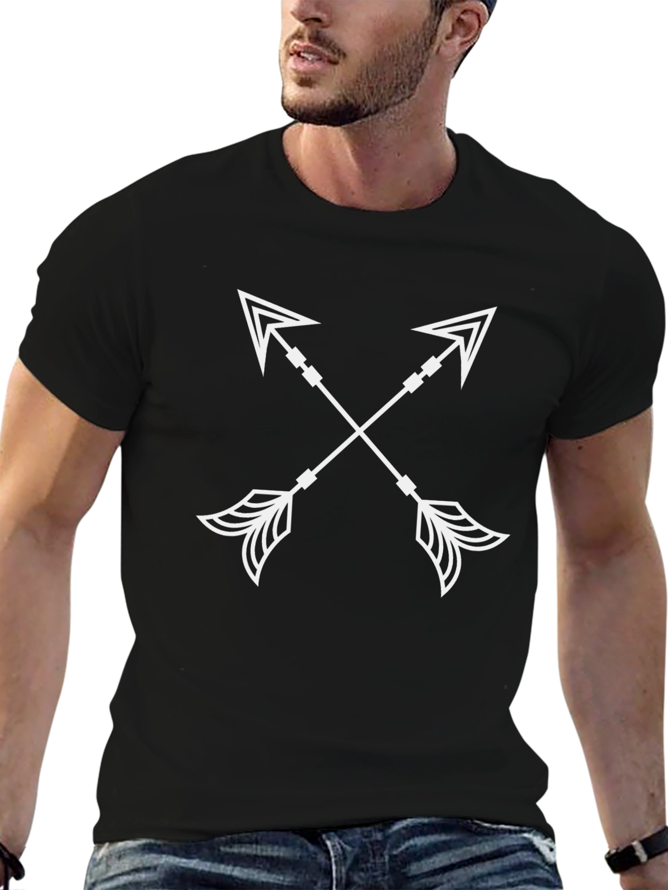 Arrow Graphic Print Crewneck T-Shirt