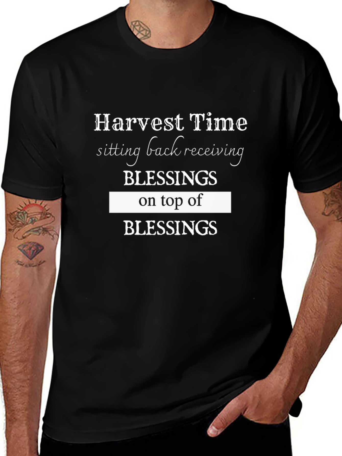 Harvest Time Blessings Graphic Tee - Black