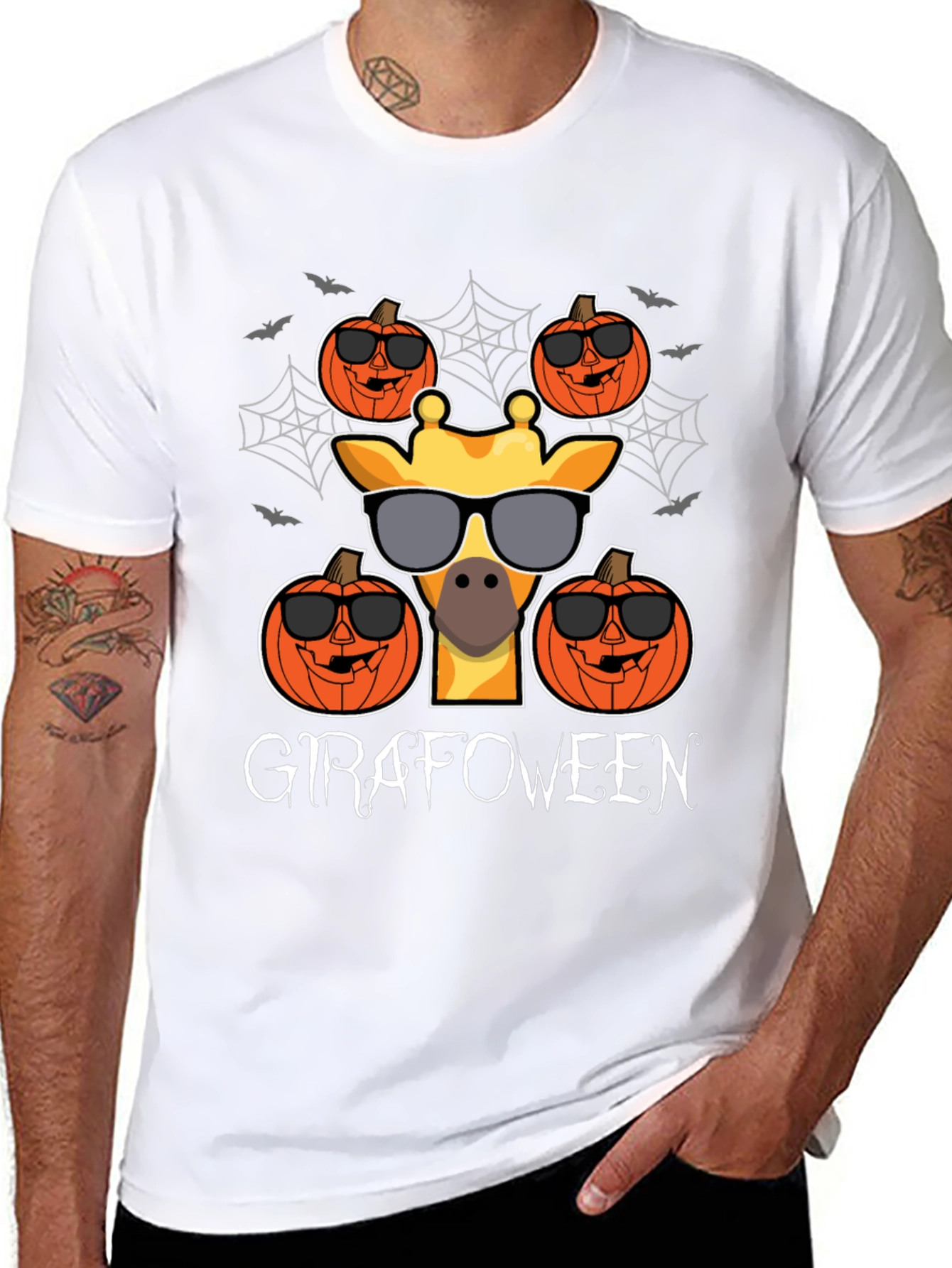 Girafoween T-Shirt - Halloween Giraffe Pumpkin Tee