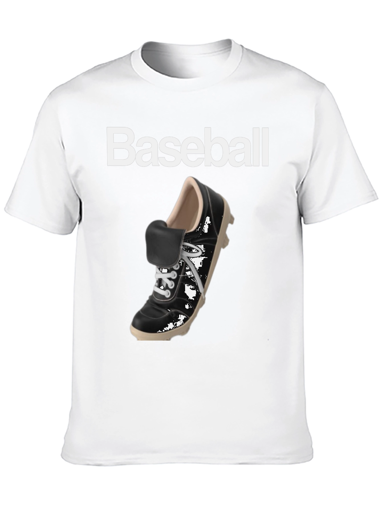 Baseball Shoe Graphic Tee - Black Cotton T-Shirt
