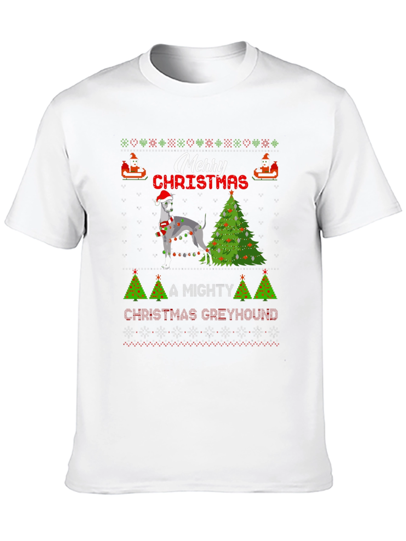 Greyhound Ugly Christmas Sweater T-Shirt