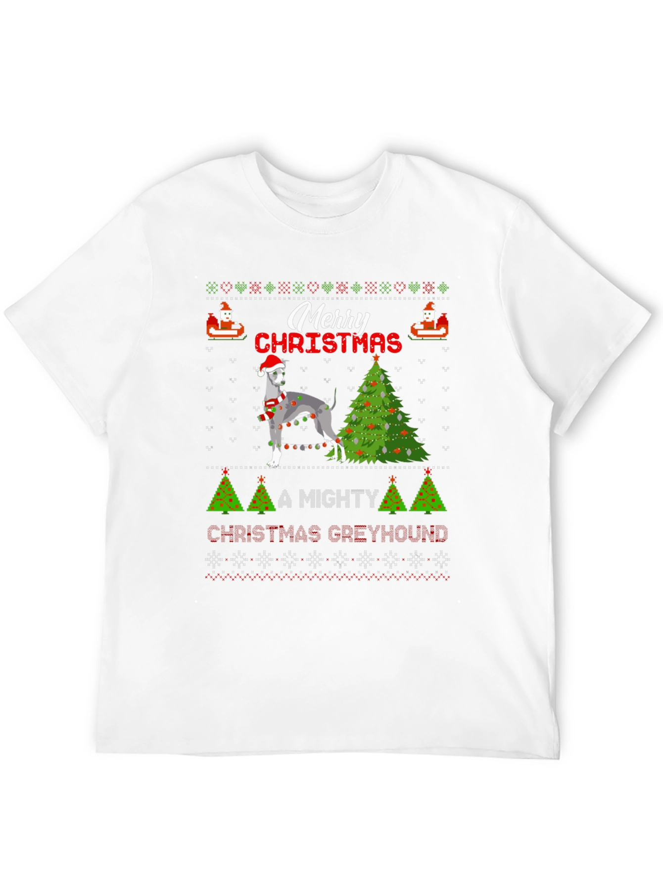 Greyhound Ugly Christmas Sweater T-Shirt