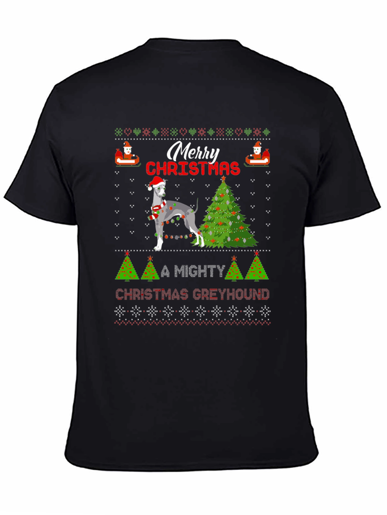 Greyhound Ugly Christmas Sweater T-Shirt