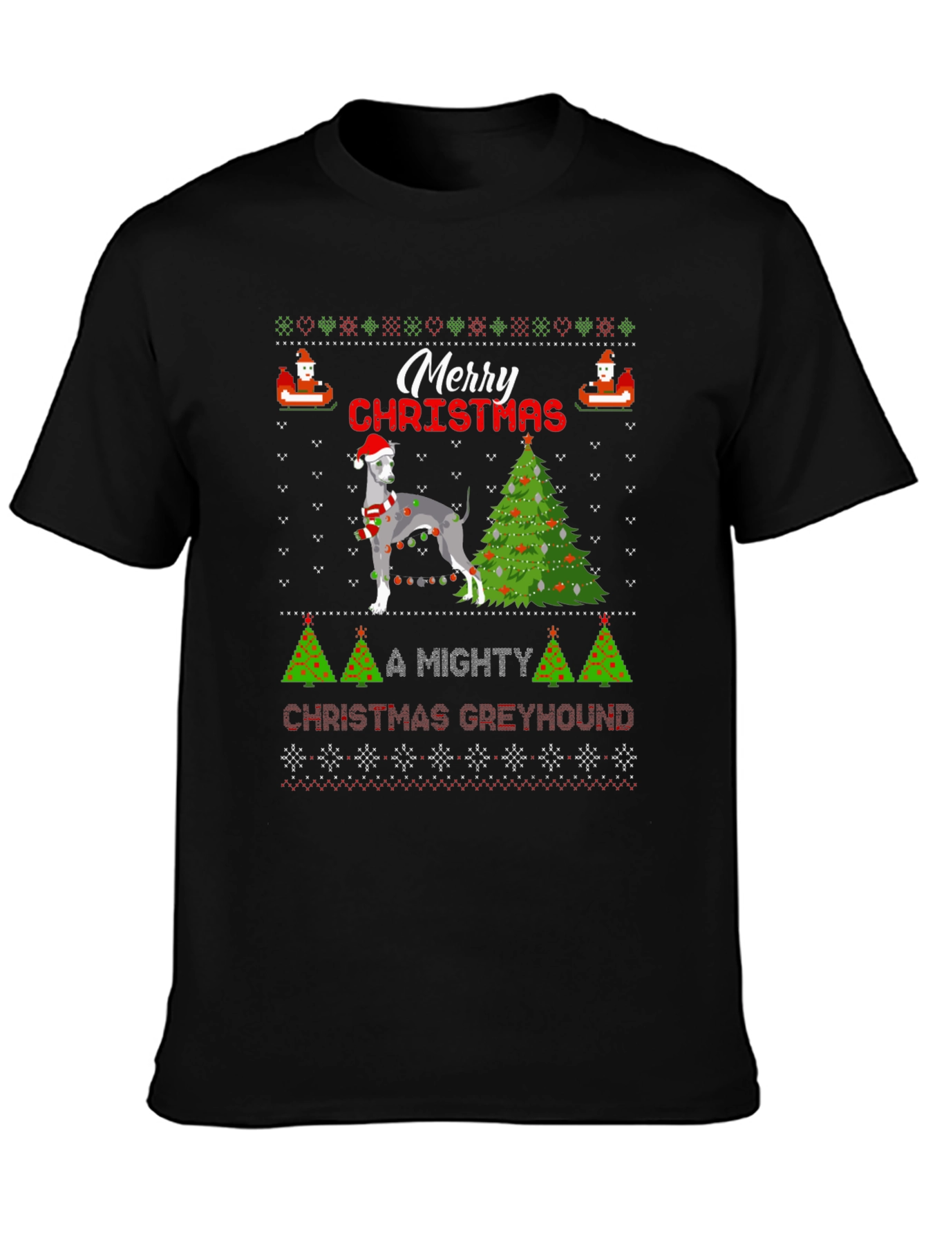 Greyhound Ugly Christmas Sweater T-Shirt