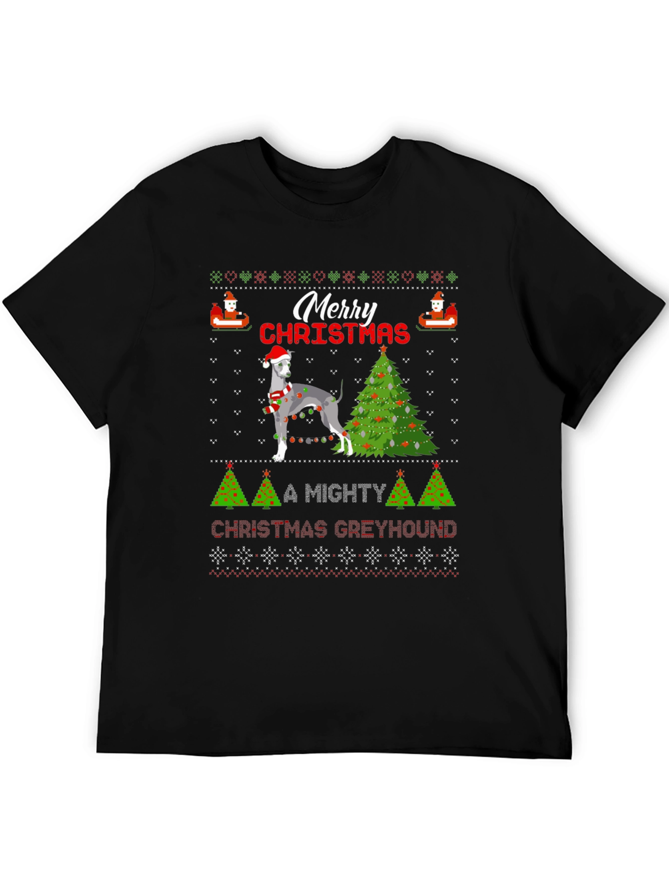 Greyhound Ugly Christmas Sweater T-Shirt