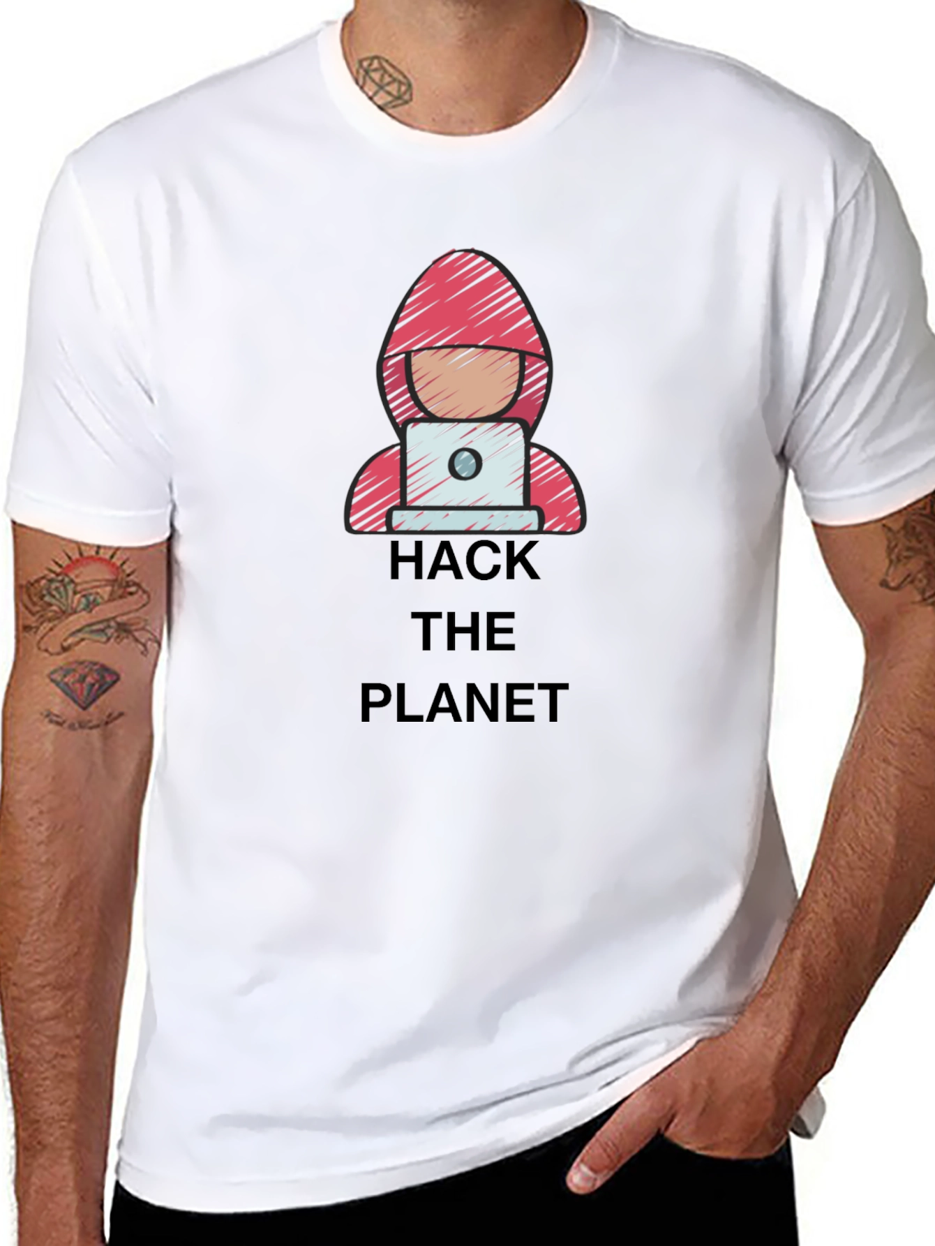 Hack the Planet Graphic Tee - Black T-Shirt