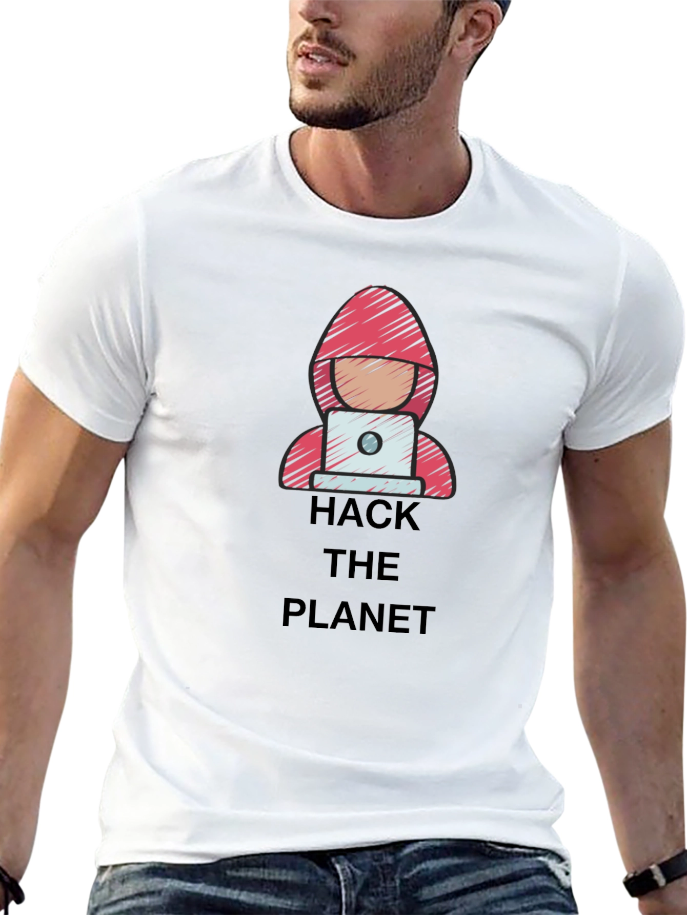 Hack the Planet Graphic Tee - Black T-Shirt