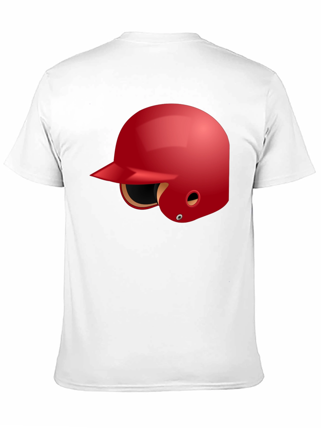 Baseball Helmet Graphic Tee - Black Cotton T-Shirt
