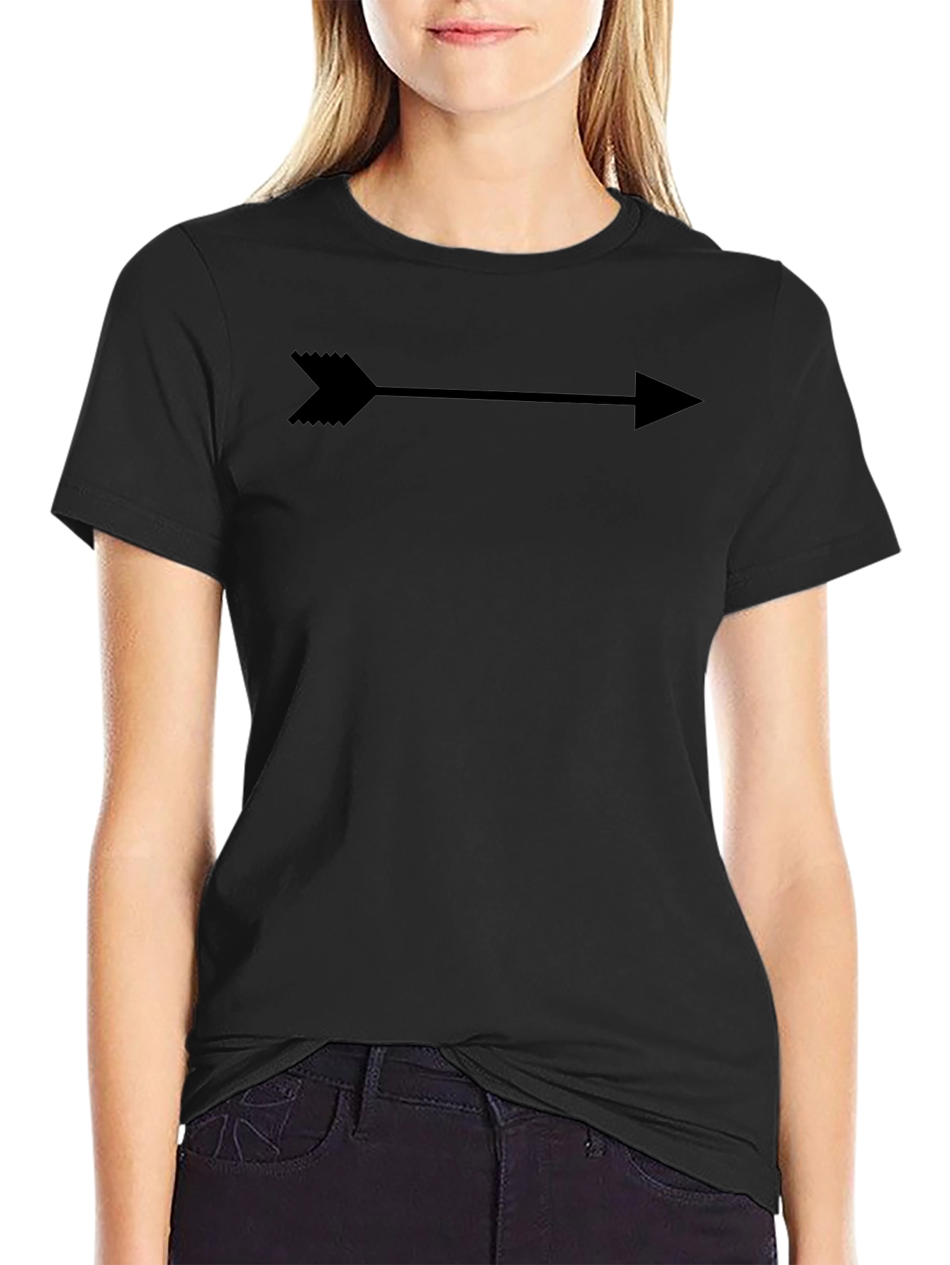 Arrow Graphic Print T-Shirt - Black