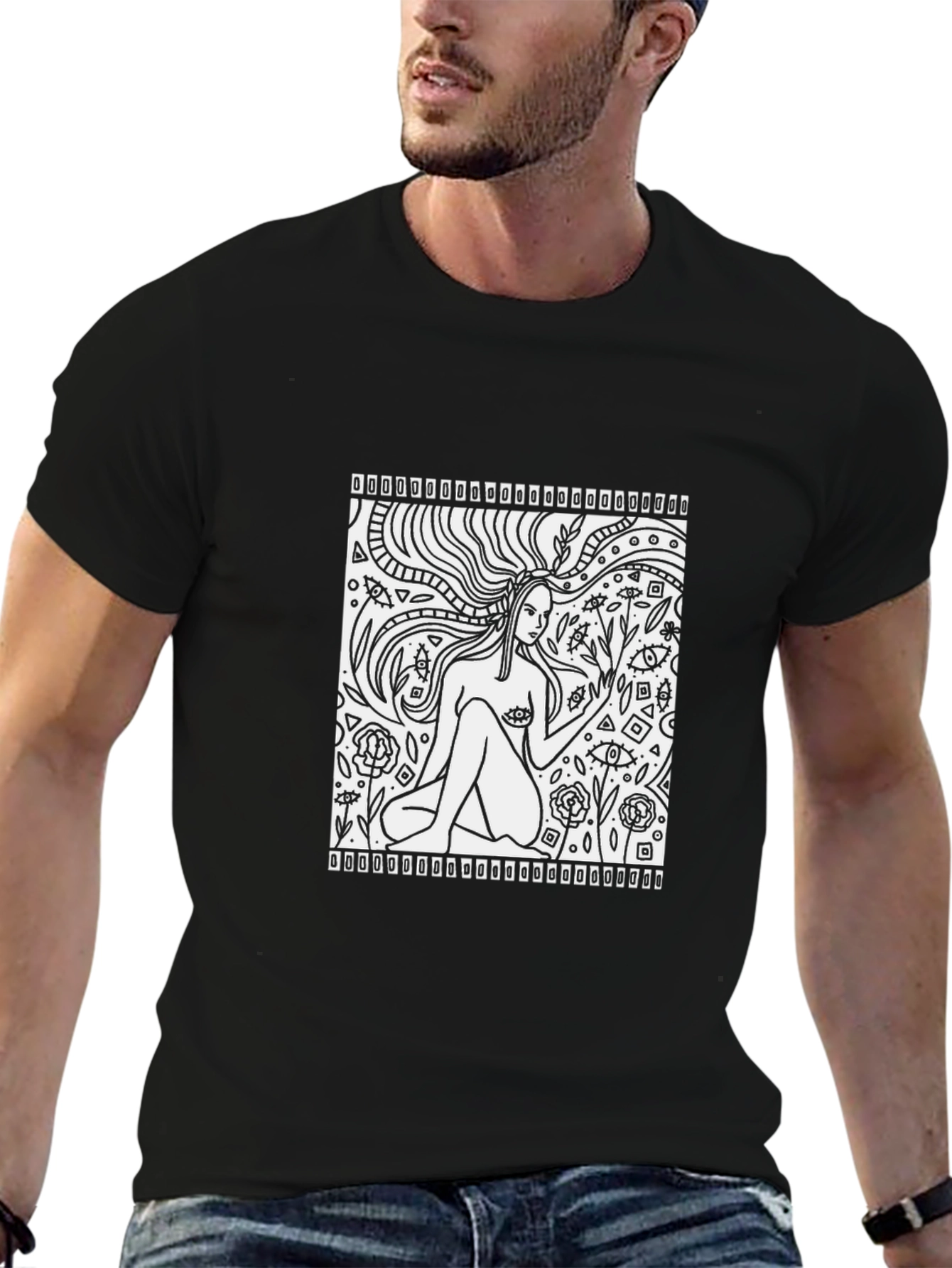 Artistic Woman Black T-Shirt