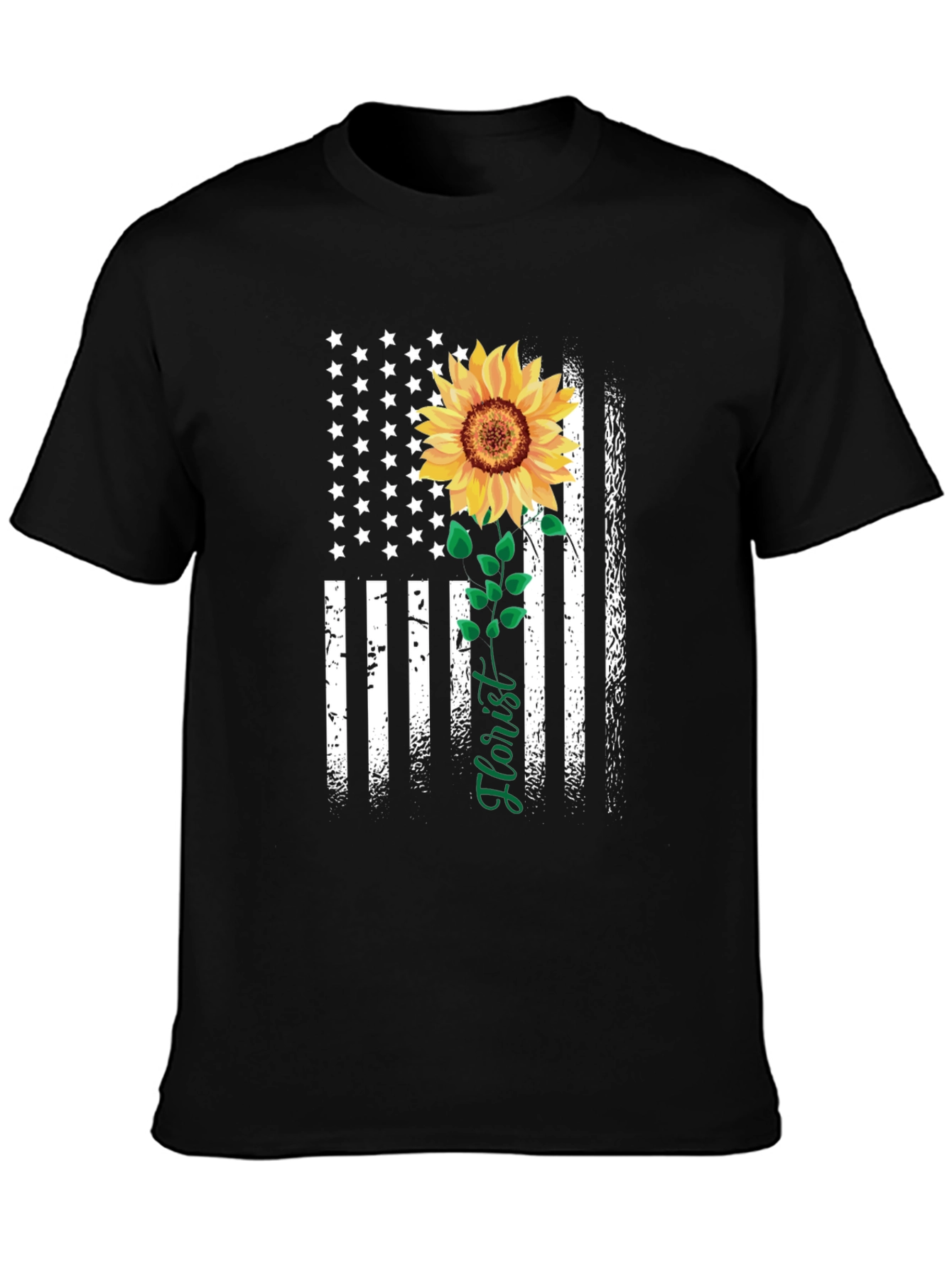 American Flag Sunflower Florist T-Shirt