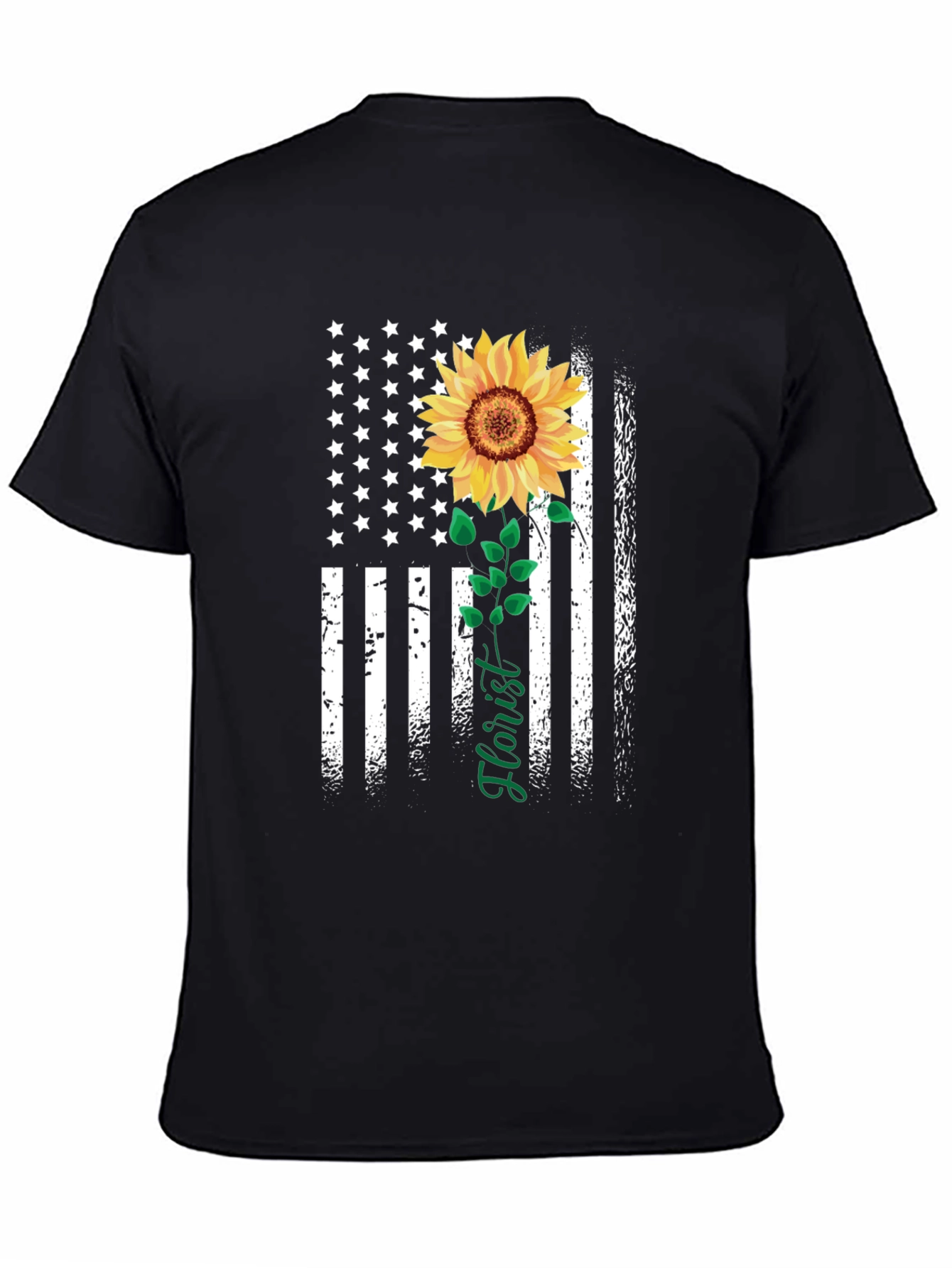 American Flag Sunflower Florist T-Shirt
