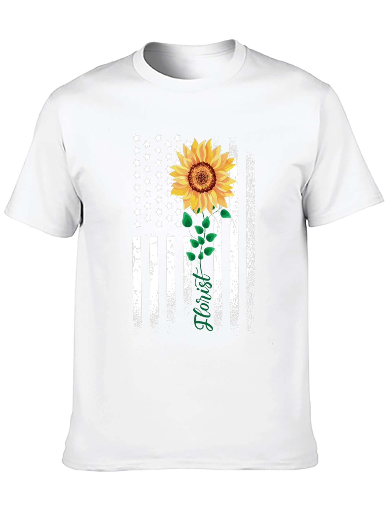 American Flag Sunflower Florist T-Shirt