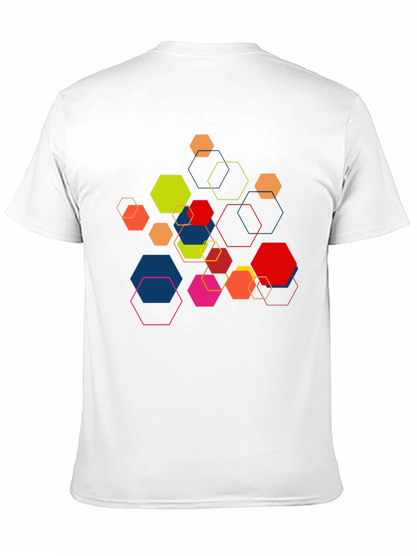Geometric Hexagon Graphic Print Black Tee
