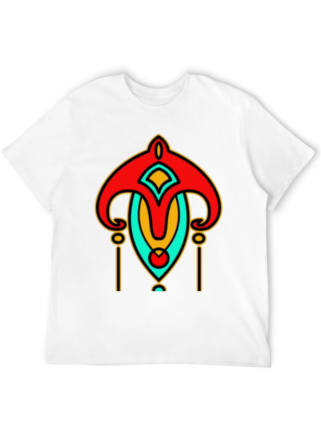 Abstract Art Deco Graphic Print Black T-Shirt