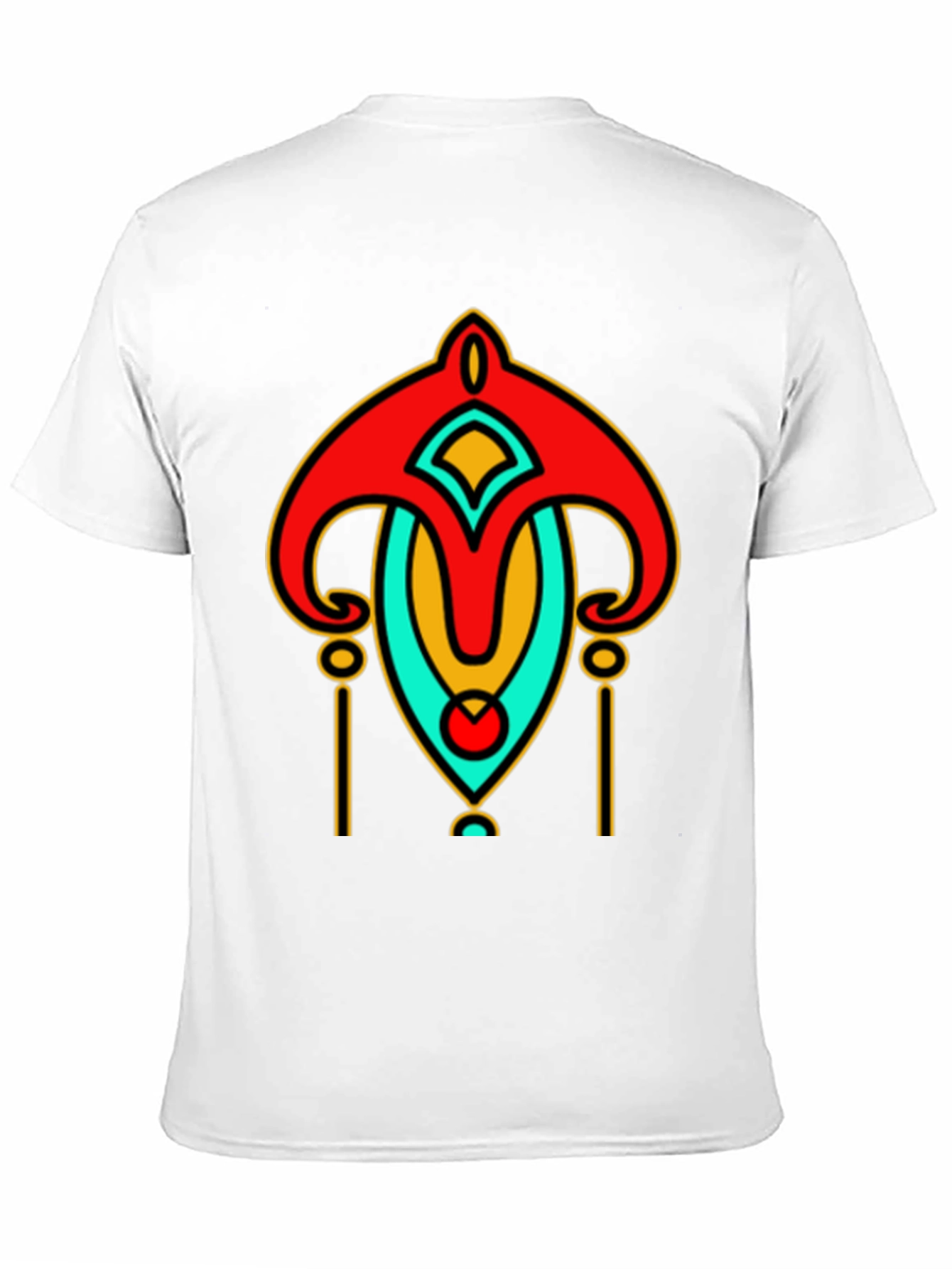 Abstract Art Deco Graphic Print Black T-Shirt