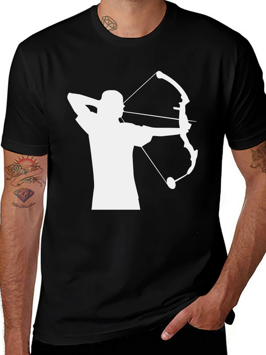 Archery Silhouette Graphic T-Shirt - Black
