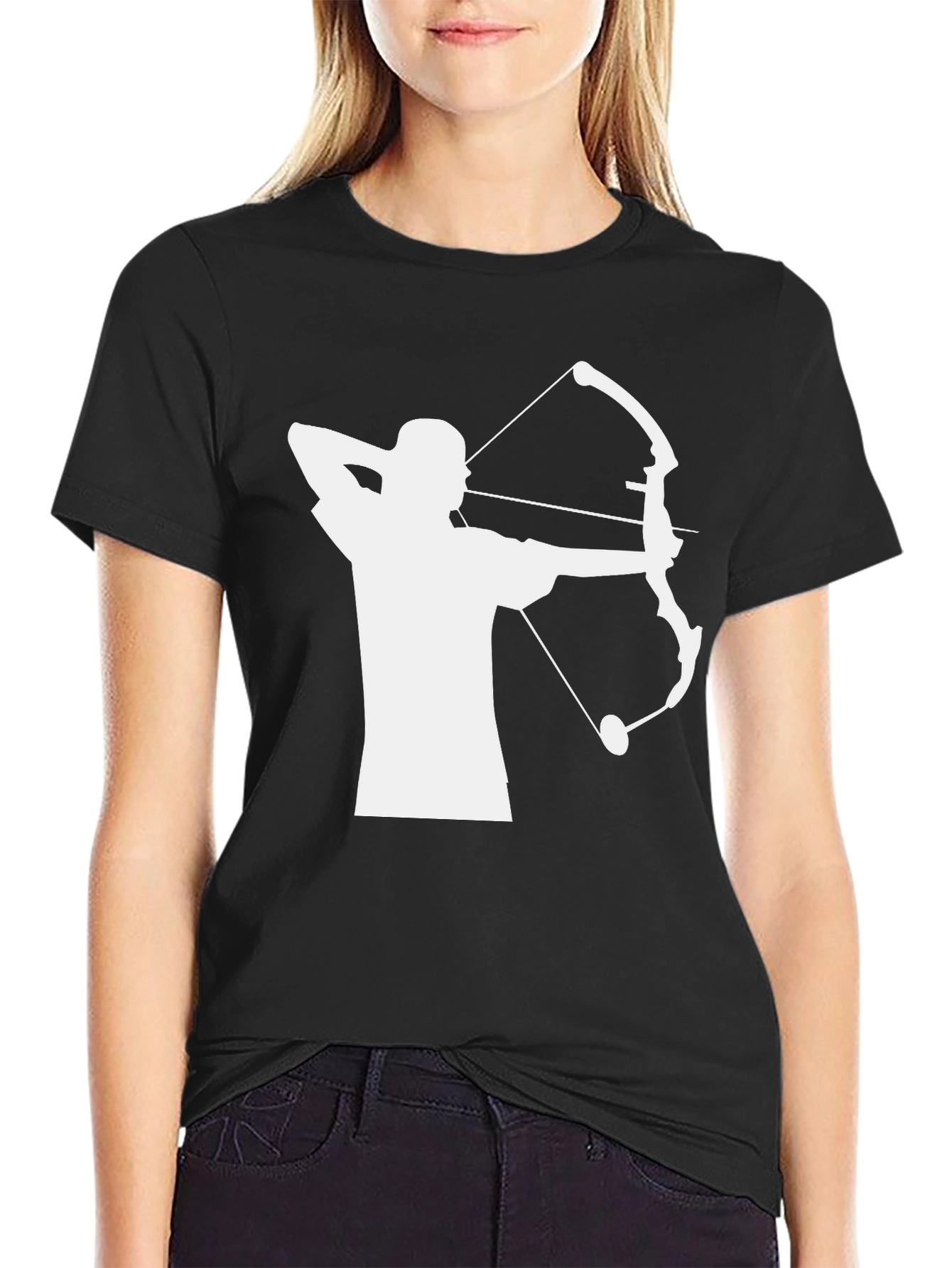 Archery Silhouette Graphic T-Shirt - Black