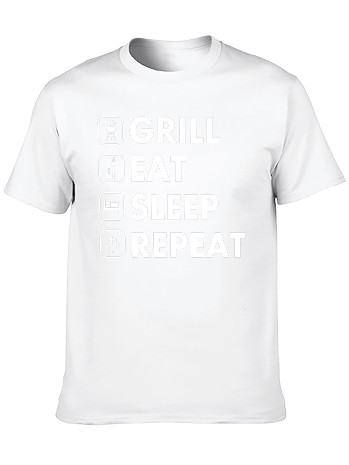 Grill Eat Sleep Repeat Mens Graphic T-Shirt