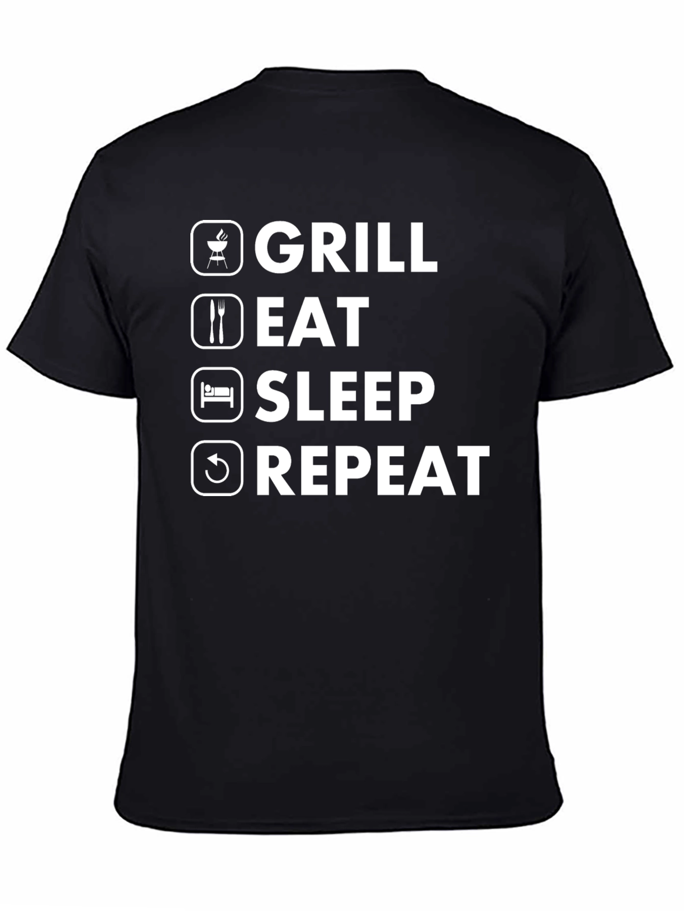 Grill Eat Sleep Repeat Mens Graphic T-Shirt