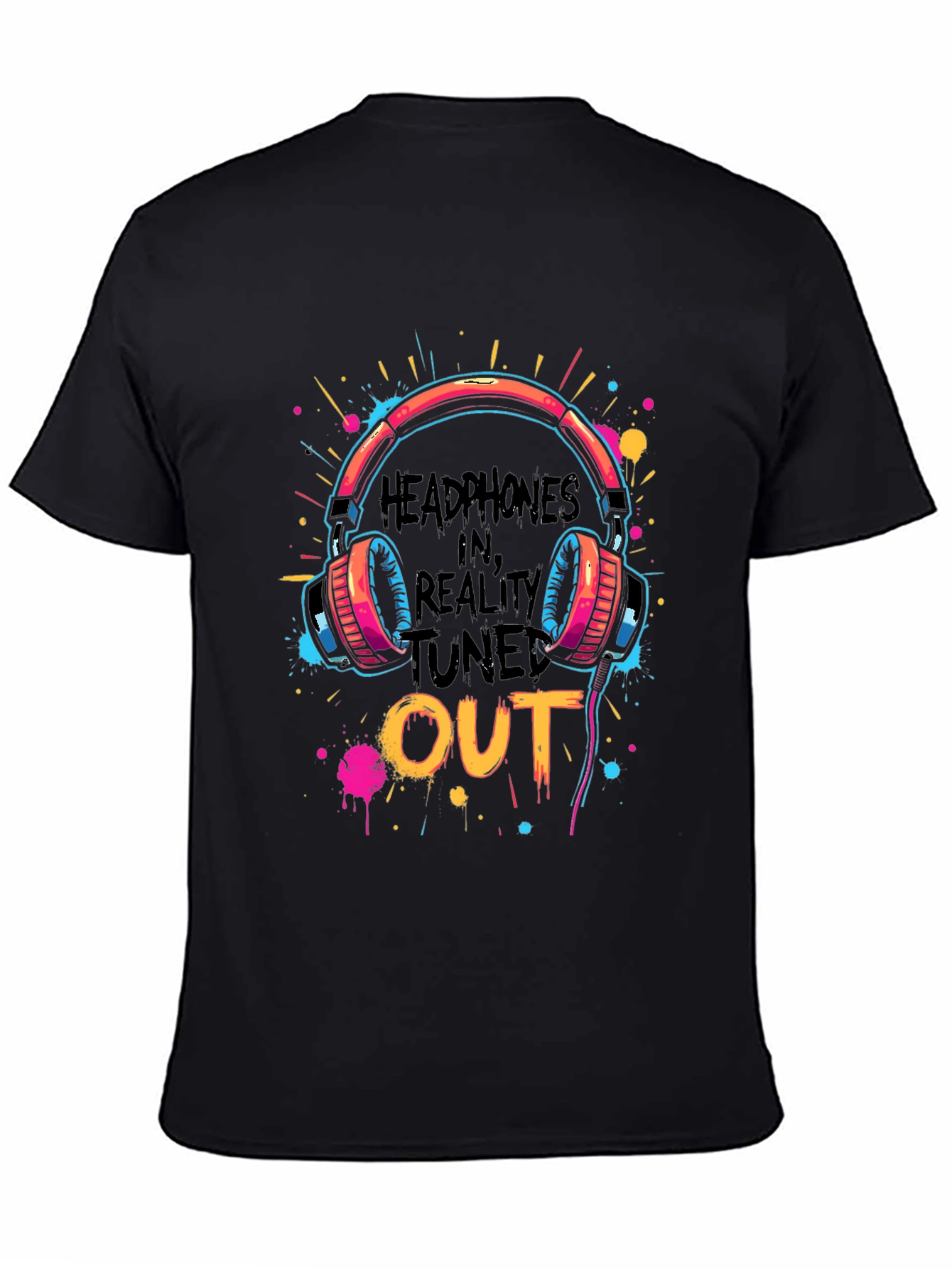 Headphones In Reality Tuned Out Graphic Tee
