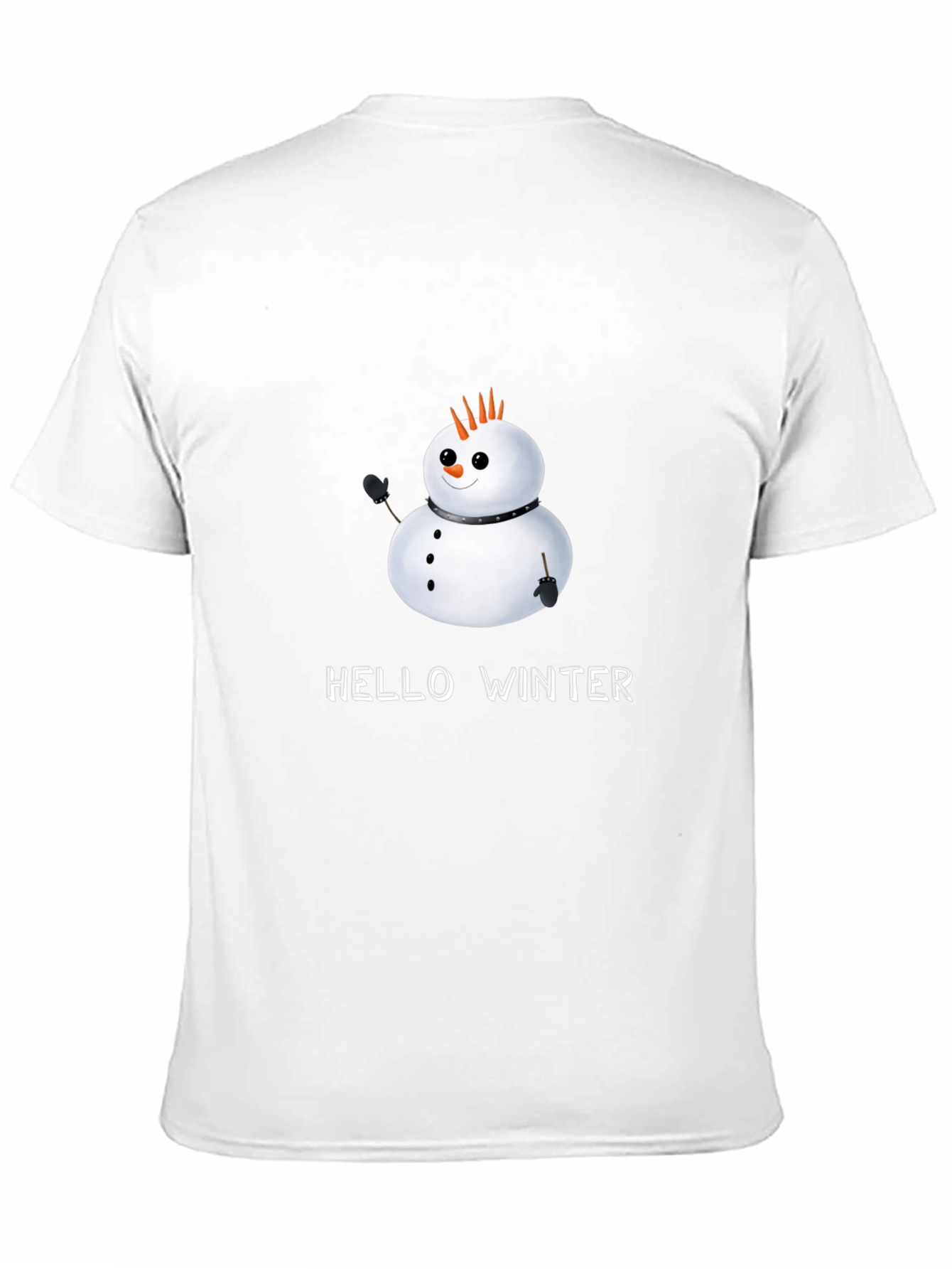 Hello Winter Snowman Black T-Shirt