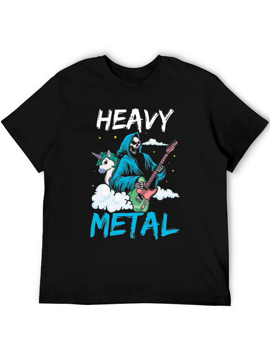 Heavy Metal Graphic Tee - Grim Reaper Unicorn Guitarist