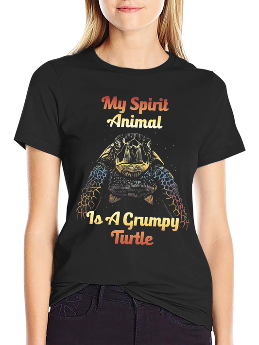 Grumpy Turtle Spirit Animal Graphic T-Shirt
