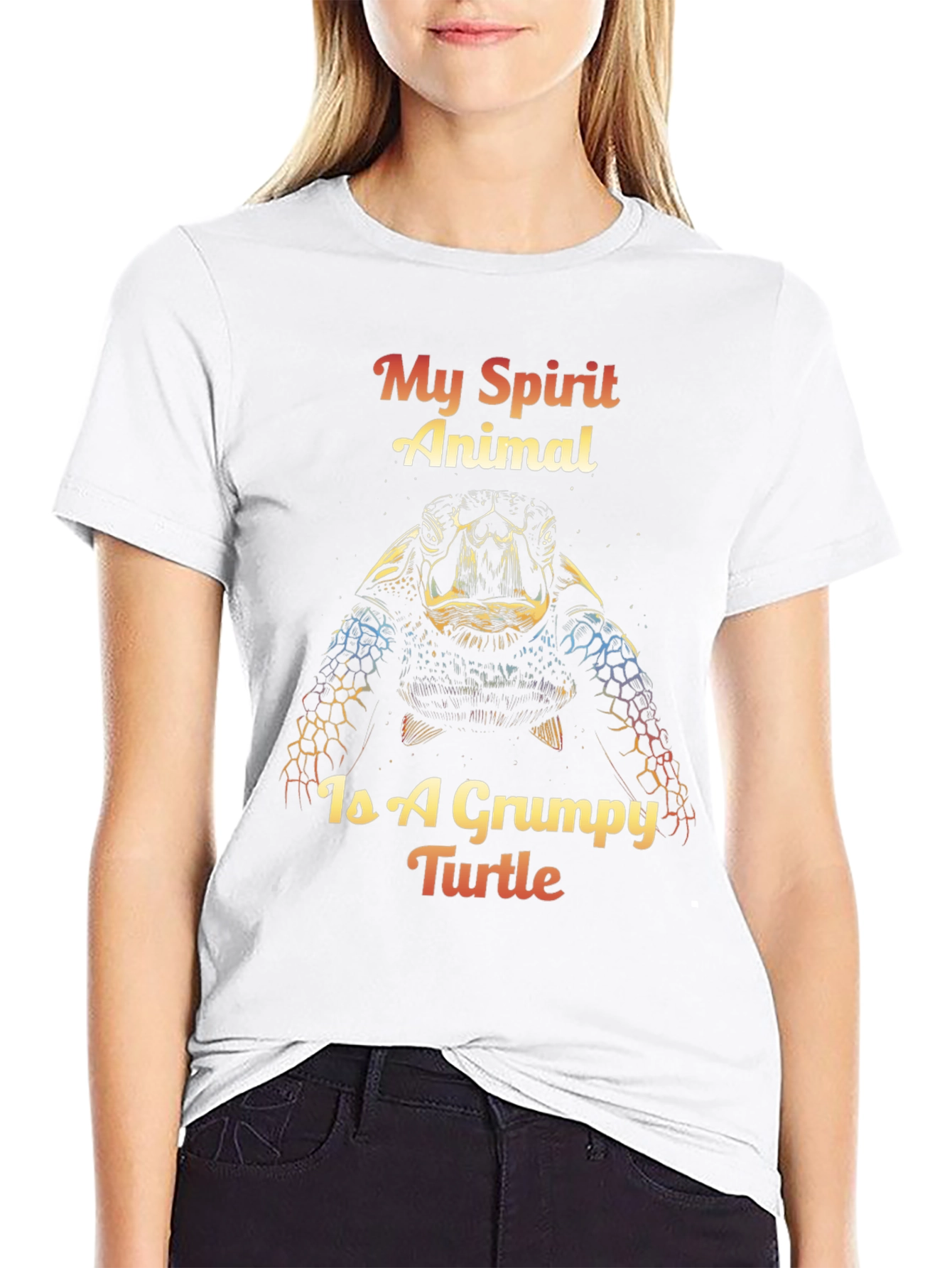 Grumpy Turtle Spirit Animal Graphic T-Shirt