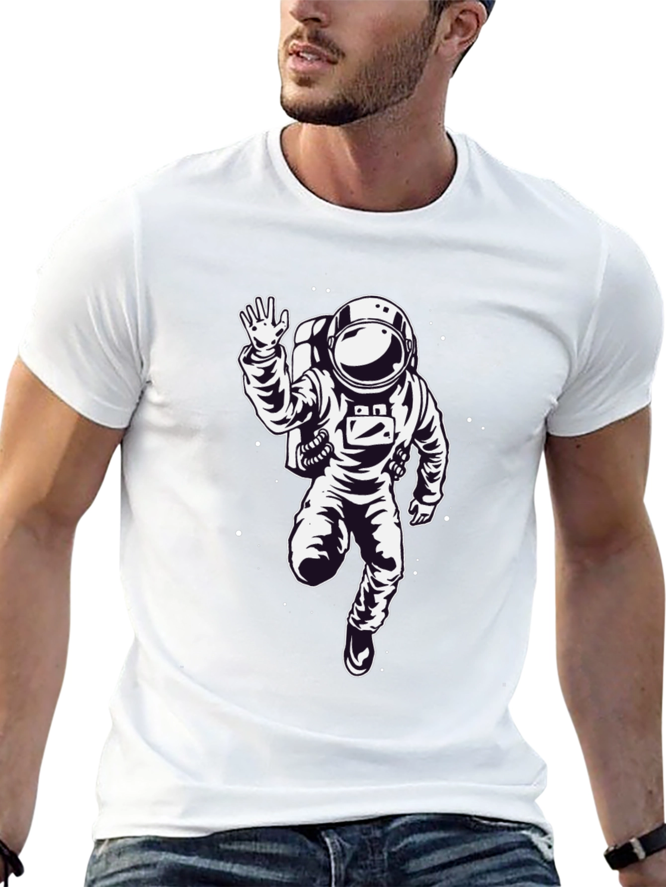 Astronaut Graphic Print Mens T-Shirt