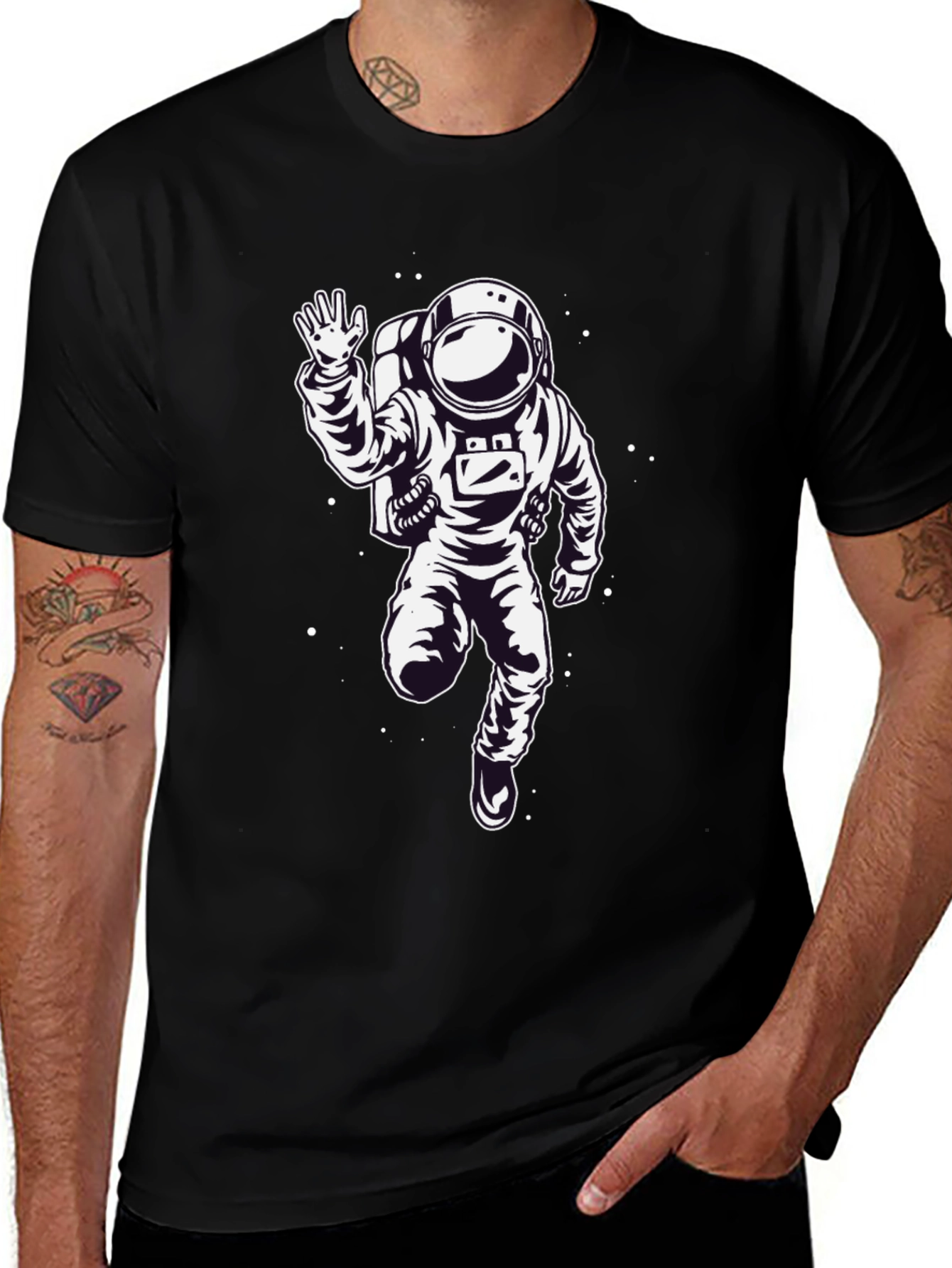 Astronaut Graphic Print Mens T-Shirt
