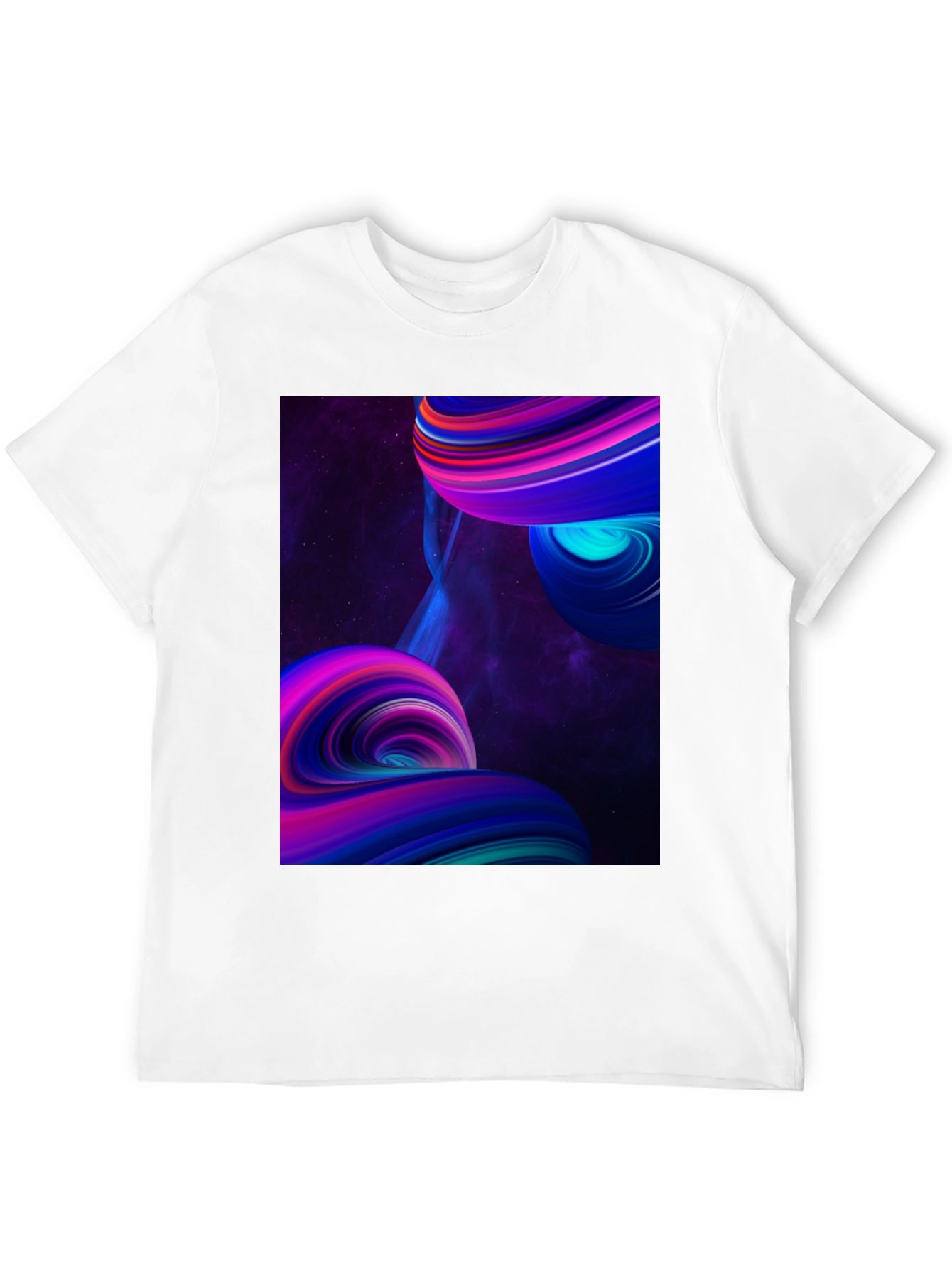 Abstract Galaxy Swirl Graphic Black T-Shirt