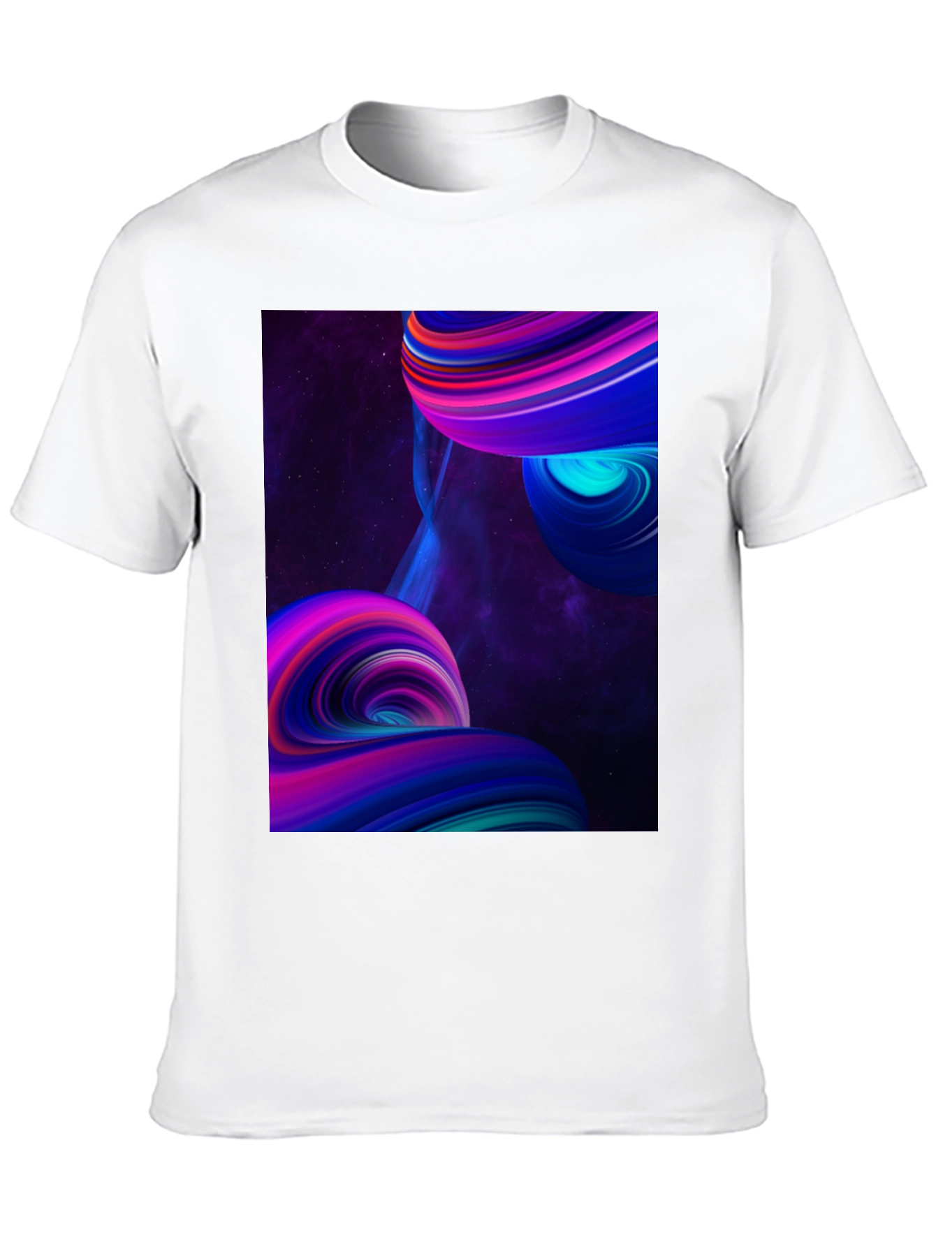 Abstract Galaxy Swirl Graphic Black T-Shirt